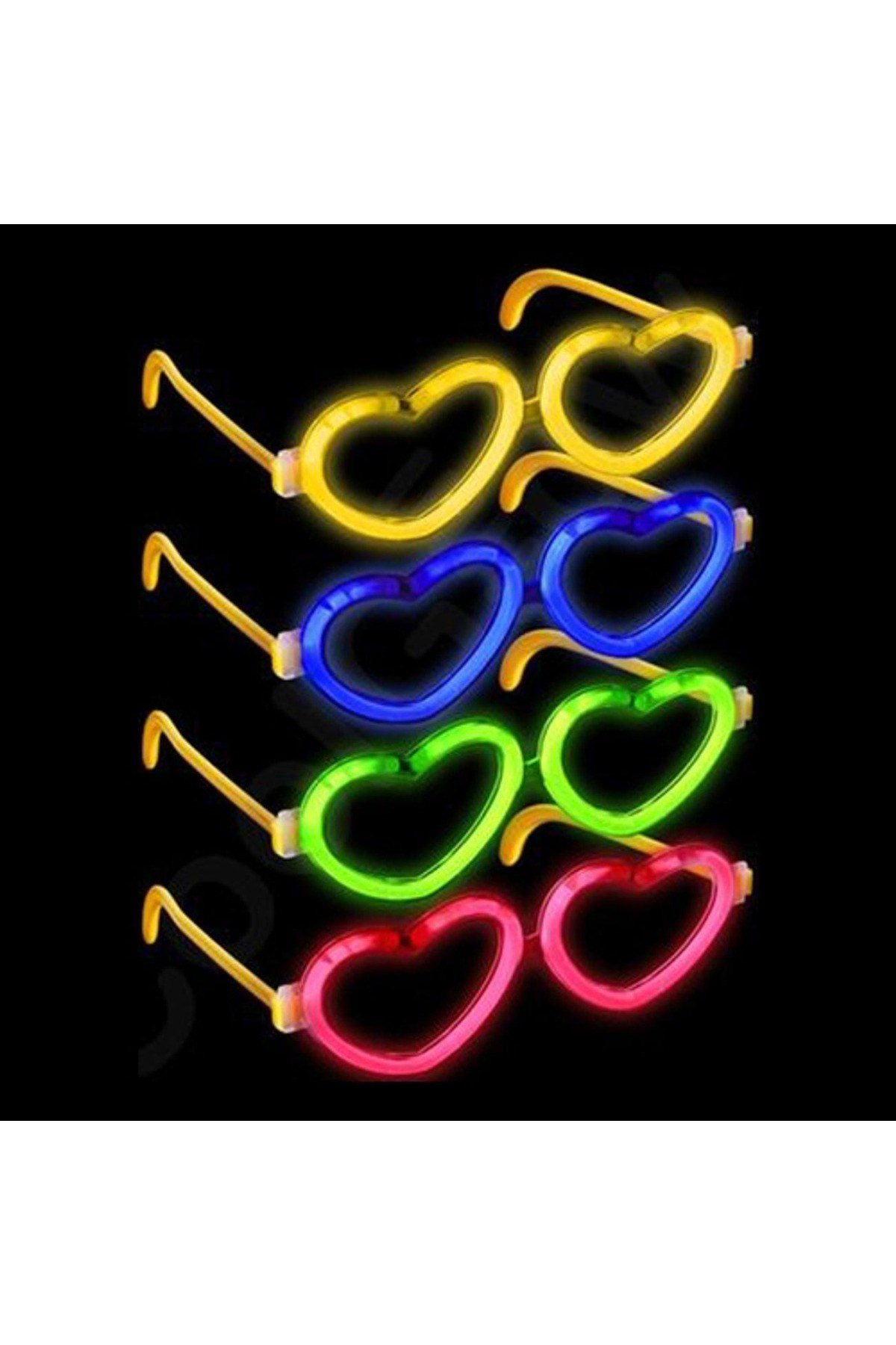 Glow Kalpli Fosforlu Gözlük 6’lı Renkli Set – Neon Parti