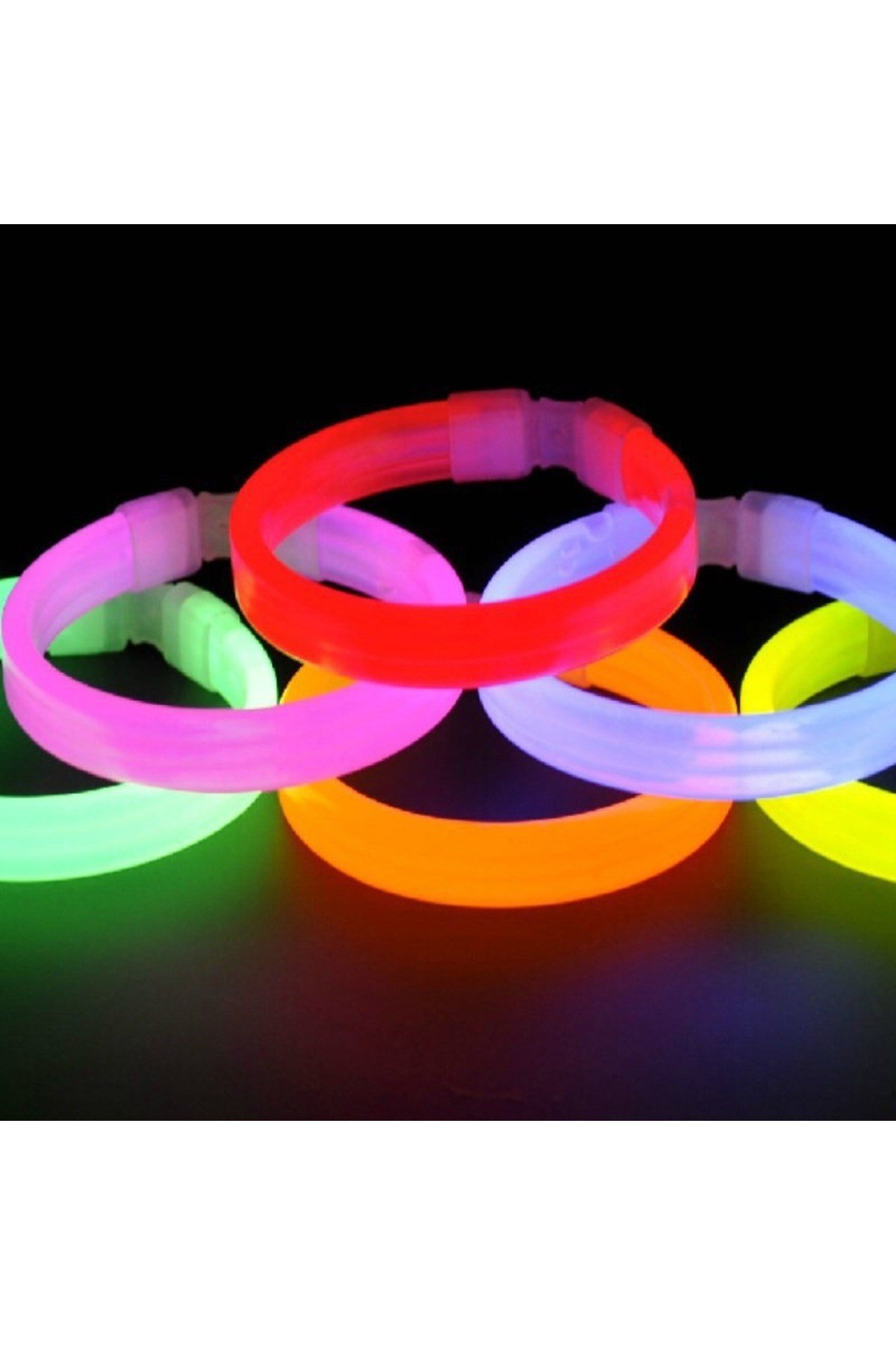 Glow Partisi Fosforlu Ekstra Kalın Bileklik 6 Renk 6’lı Set – Baskı Yapılabilir