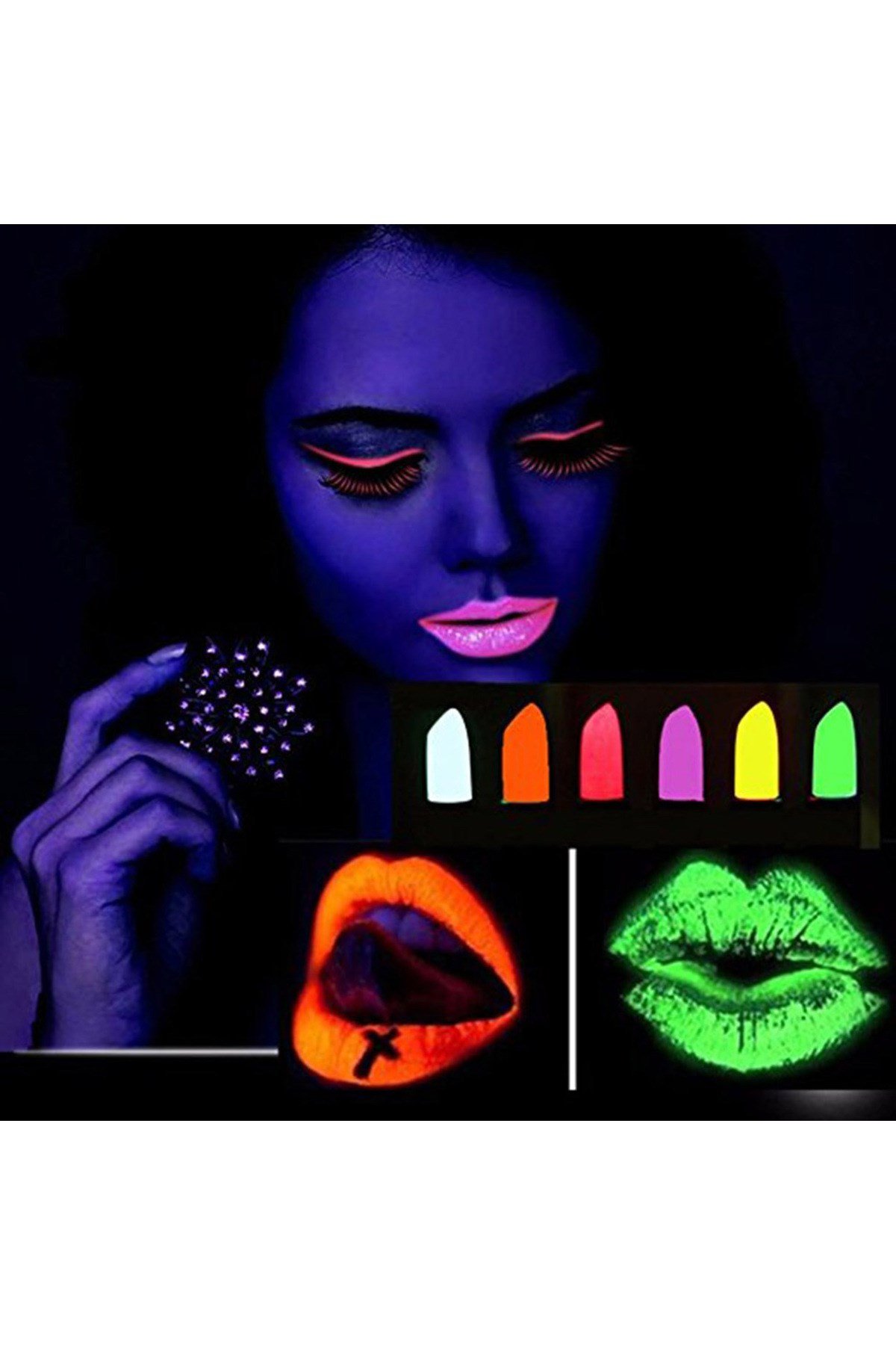 GlowPaint 6’lı Neon Boya – UV Işıkta Parlayan Makyaj Seti