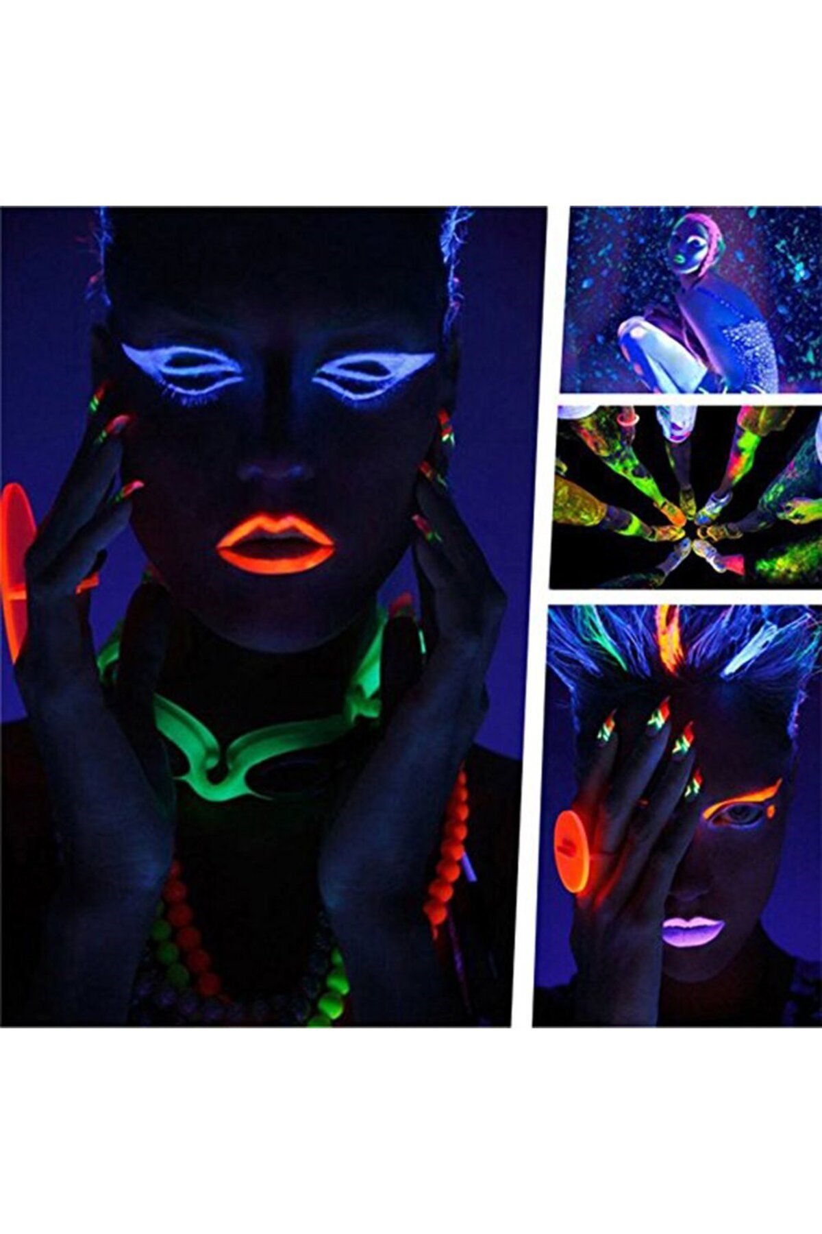 GlowPaint 6’lı Neon Boya – UV Işıkta Parlayan Makyaj Seti