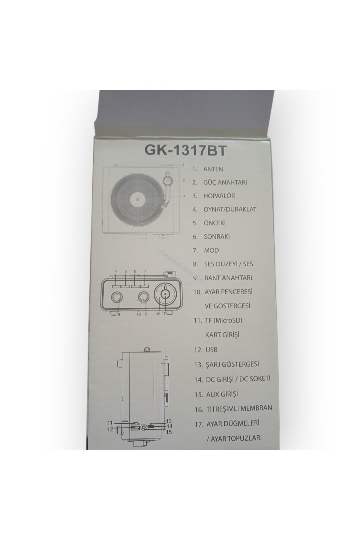 GoldKama Nostaljik Plak Tasarımlı Bluetooth Masa Radyosu Açma Kapama Plak Kolunda Şarjlı Portatif