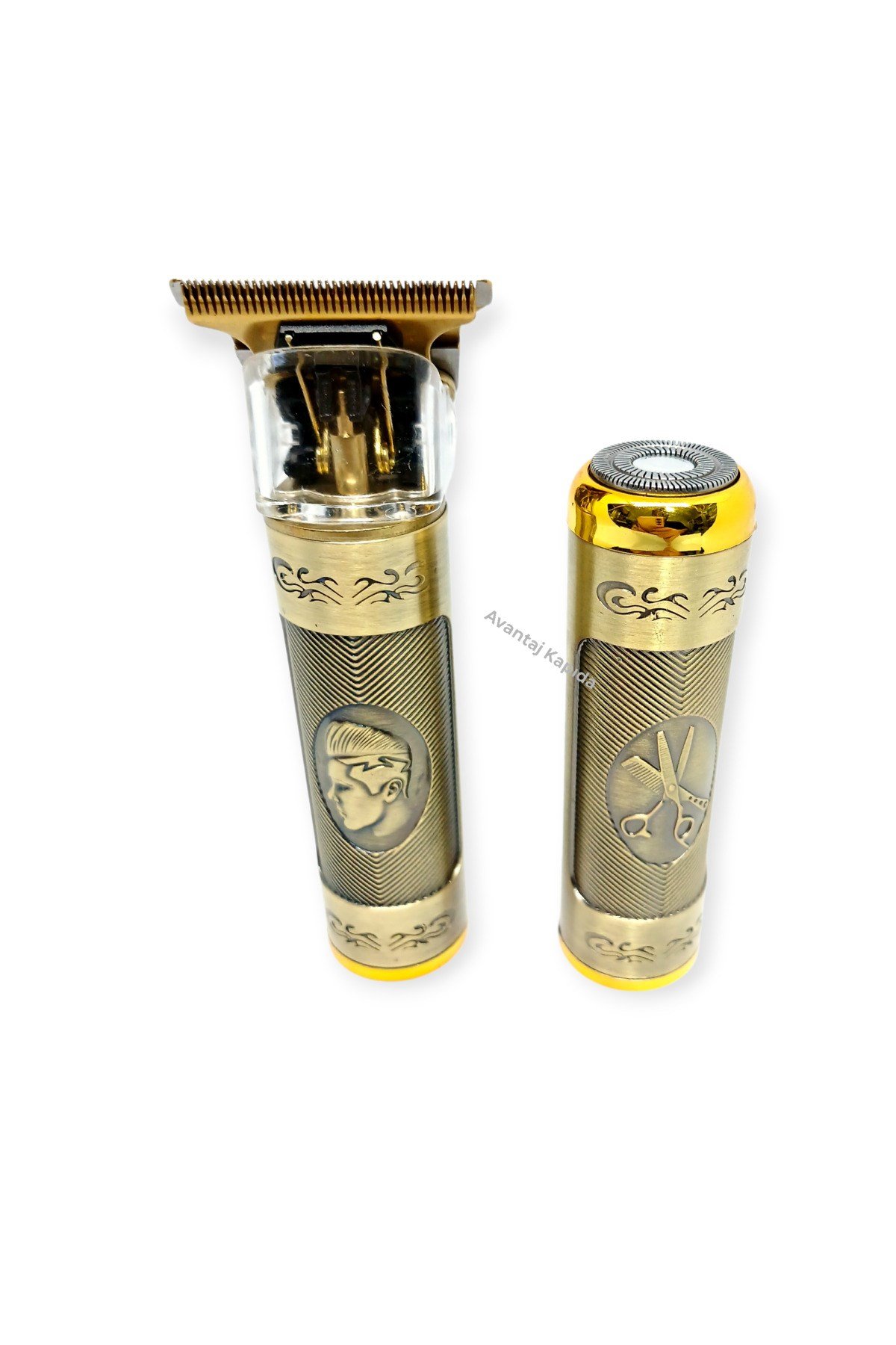 Goldtech 2'li Set Profesyonel Şarjlı Saç Sakal Kesme Yanak Sıfır Tıraş Makinesi Erkek Bakım Seti