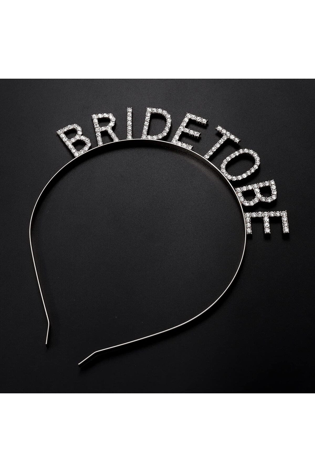 Gümüş Kaplama Kristal Taşlı Bride To Be Gelin Tacı 16x17 cm