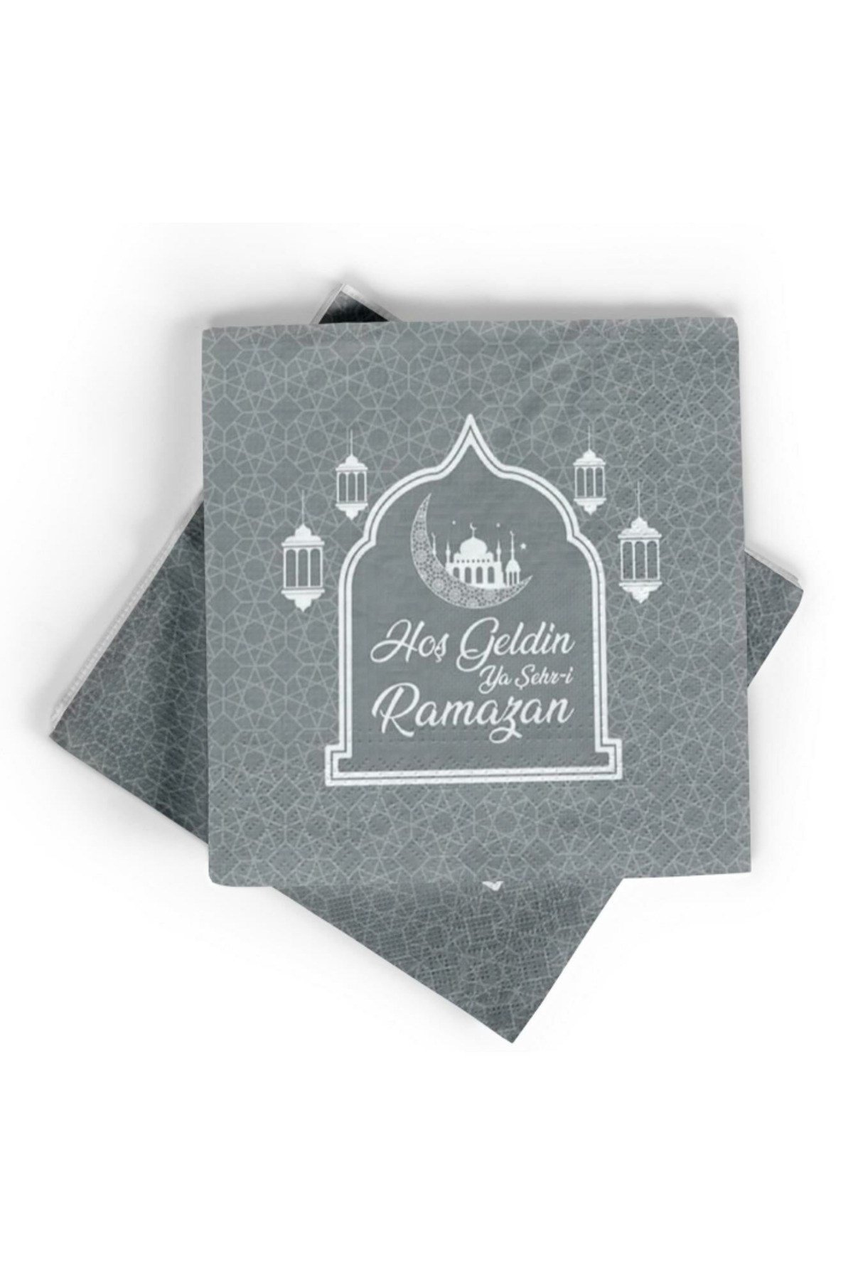 Gümüş Renk Hoşgeldin Ya Şehr-i Ramazan Kağıt Peçete 20 Adet