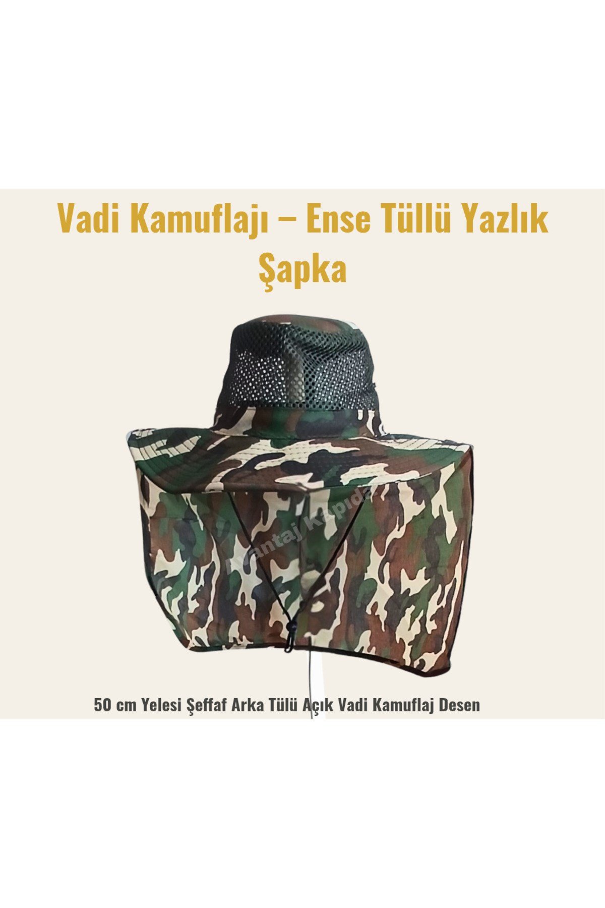 Güneş Korumalı Enseli Outdoor Şapka Bahçe Balıkçı Kamuflaj Güneş Şapkası Hafif