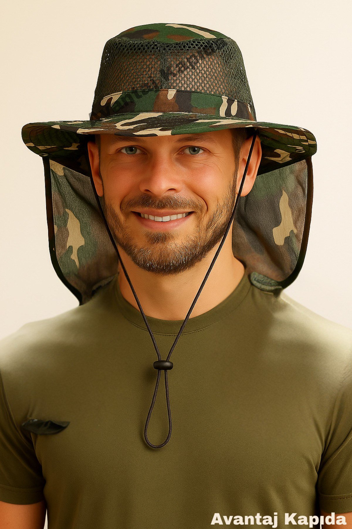 Güneş Korumalı Enseli Outdoor Şapka Bahçe Balıkçı Kamuflaj Güneş Şapkası Hafif