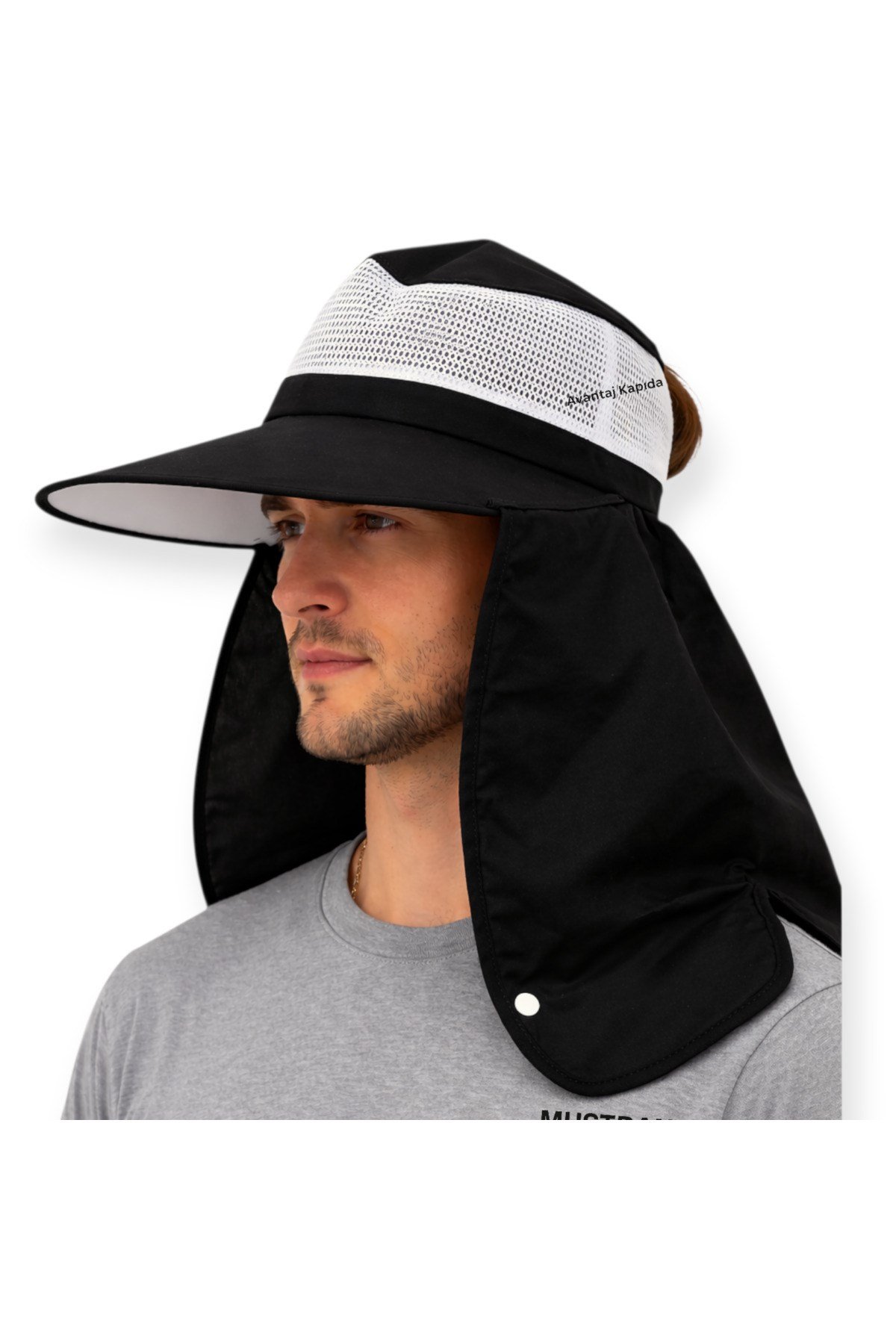 Güneş Korumalı Geniş Siperli Unisex Ense Korumalı Fileli Şapka Tarla Bahçe İnşaat Outdoor Kamp Balıkçılık