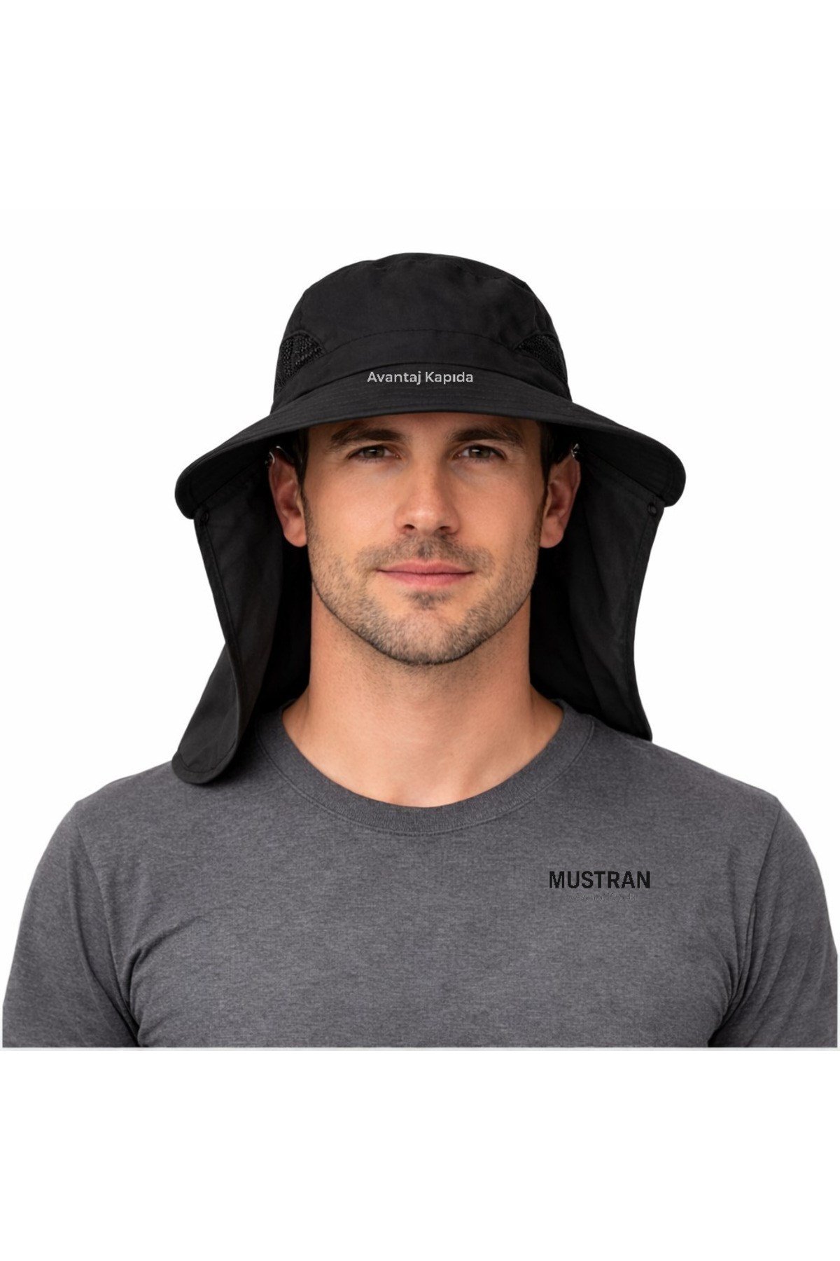 Güneş Korumalı Sök Tak Maskeli Unisex Enseli Şapka Sinek Koruyucu Tarla Balıkçı Kamp Outdoor Plaj