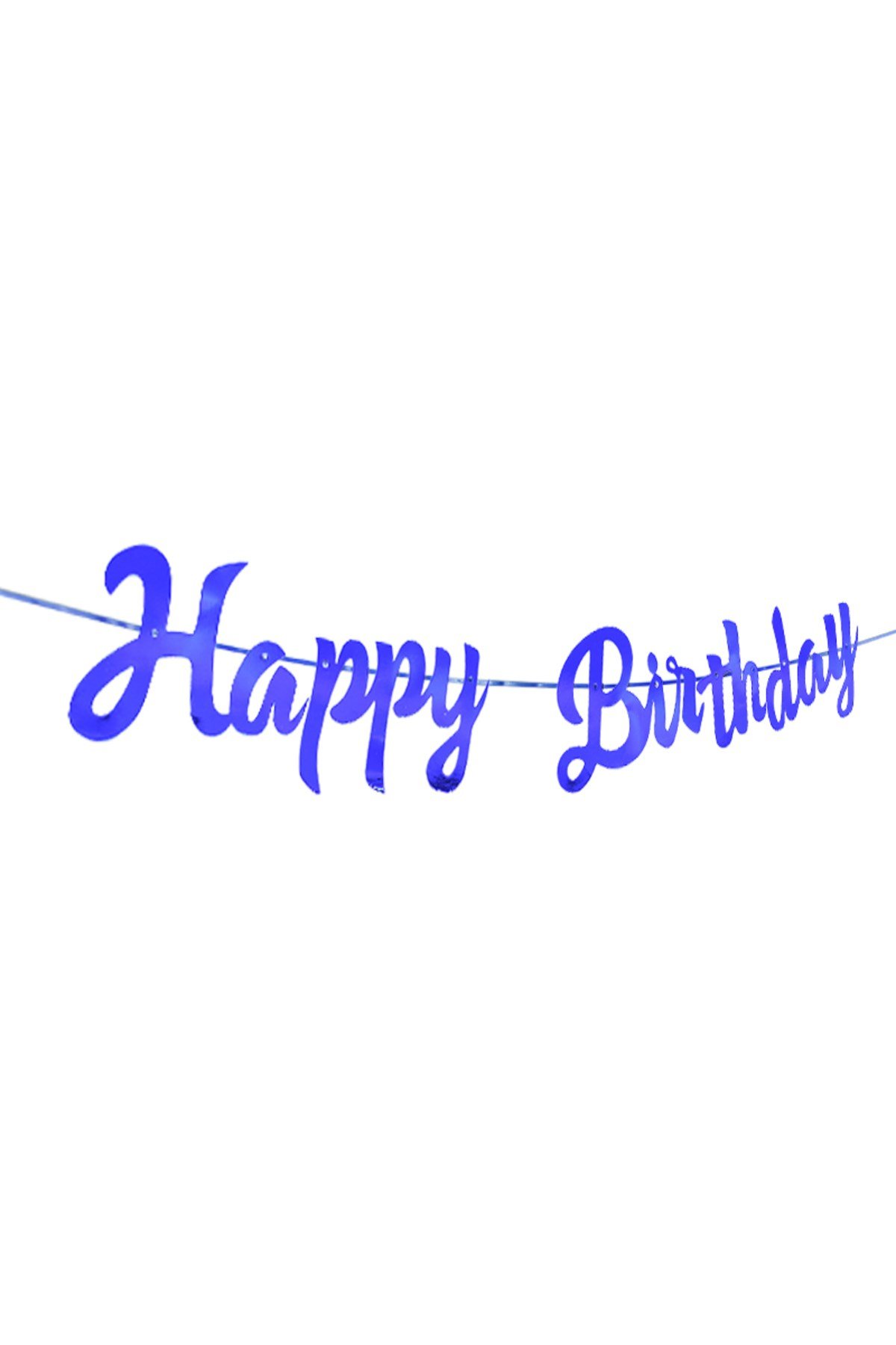 Happy Birthday Parlak Banner Flama Mavi Renk