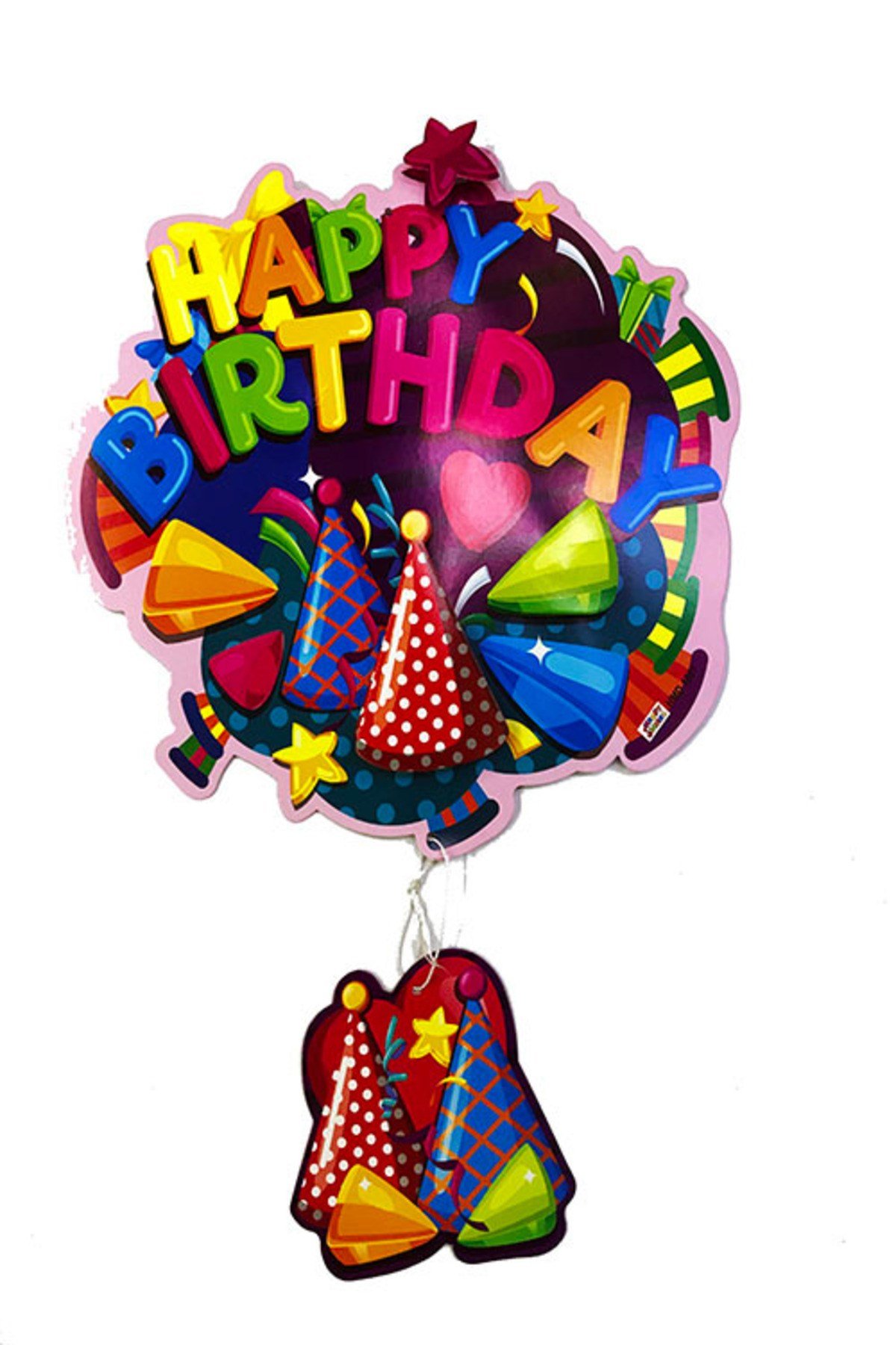 Happy Birthday Yazılı Asmalı 3D Doğum Günü Süsleme
