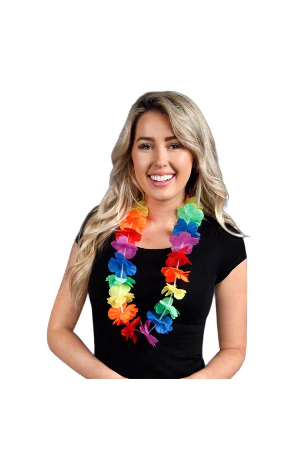 Hawaii Çiçekli Boyun Kolyesi - Renkli Tropikal Parti Leisi