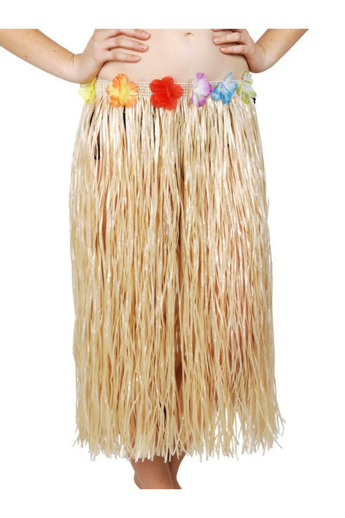 Hawaii Tarzı Hula Eteği – 60 cm Hasır Naturel Etek