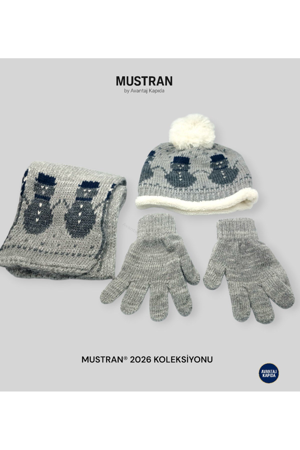 İçi Kürklü 4-8 Yaş Çocuk Bere Eldiven Atkı 3lü Set Kulakçıklı Örgü Polar Kışlık Sıcak