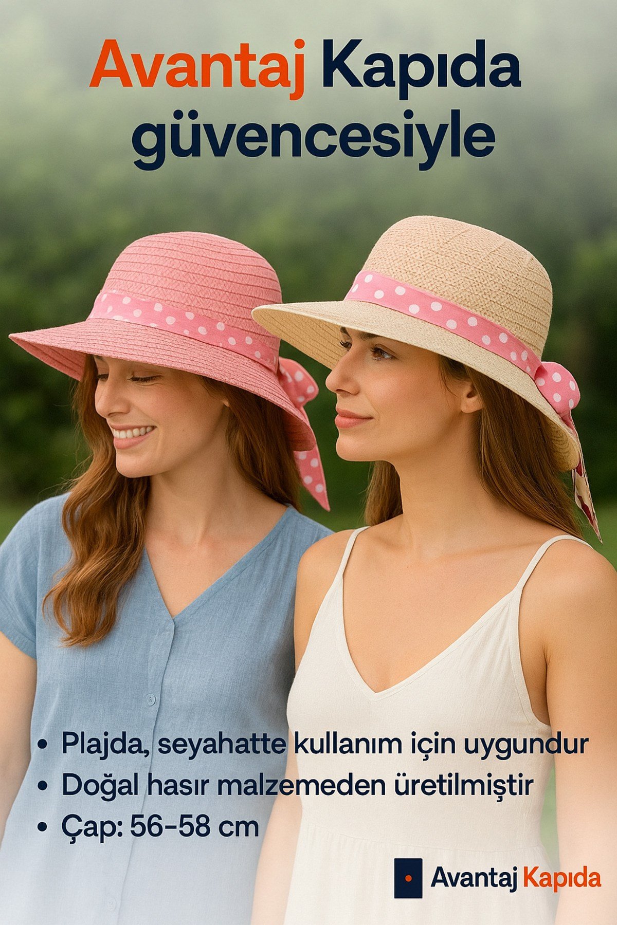 Kadın Fötr Hasır Plaj Şapkası – Fiyonk Detaylı, Geniş Kenarlı, Şık ve Hafif