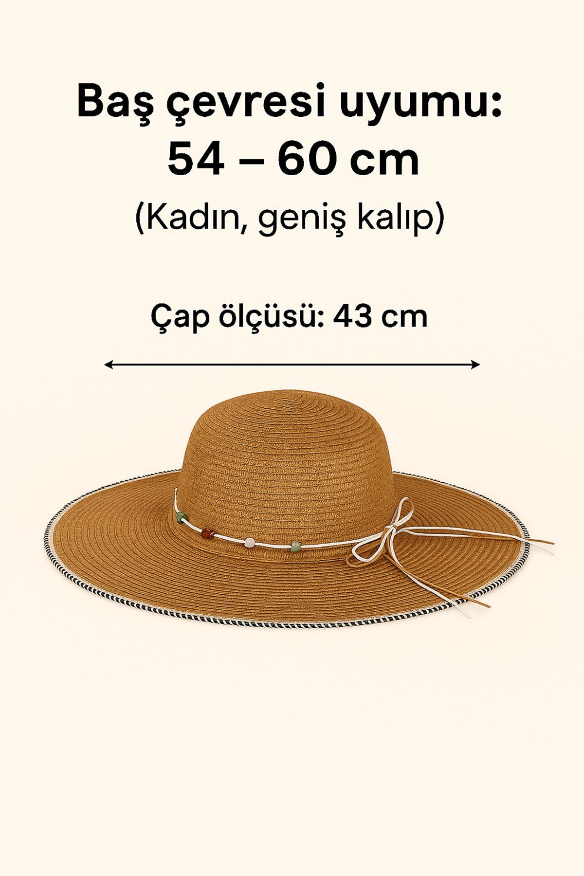 Kadın Yazlık Hasır Şapka - Geniş Kenarlı UV Koruyucu, Kurdele Detaylı