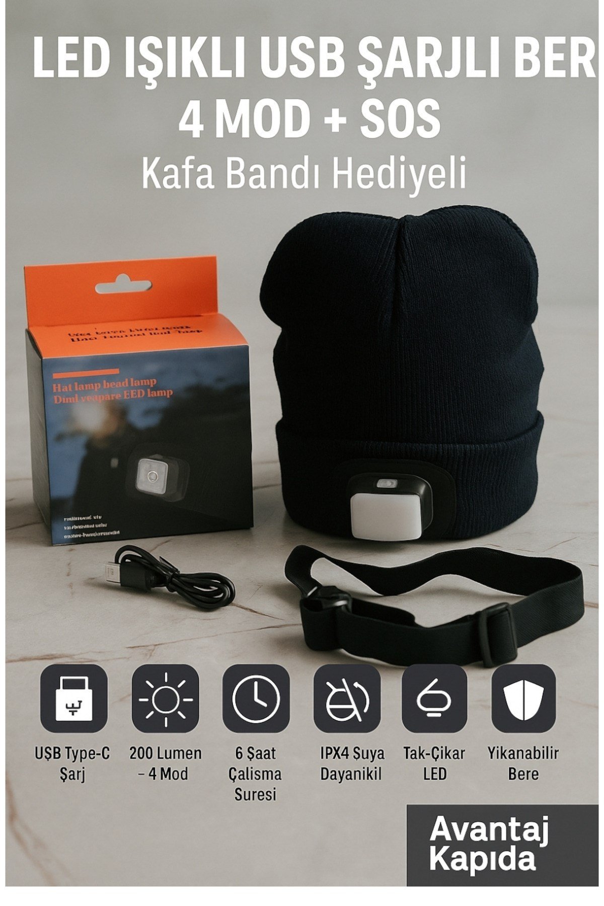 Kalın Kürklü Motorcu Motosiklet Kurye Eldiveni L-XL +Şarjlı Balıkçı Led Bere| Kafa Bandı Hediyeli