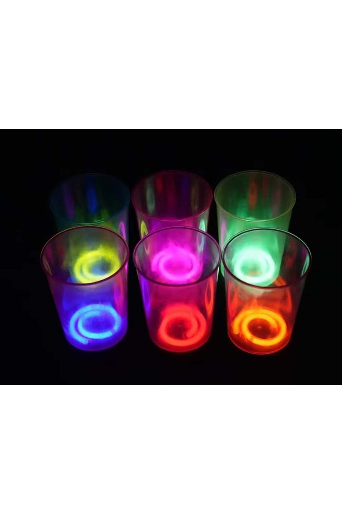 Karanlıkta Yanan Gece Işığı Mega Glow Bardaklar 8 Adet 8.5 x 10.5 cm