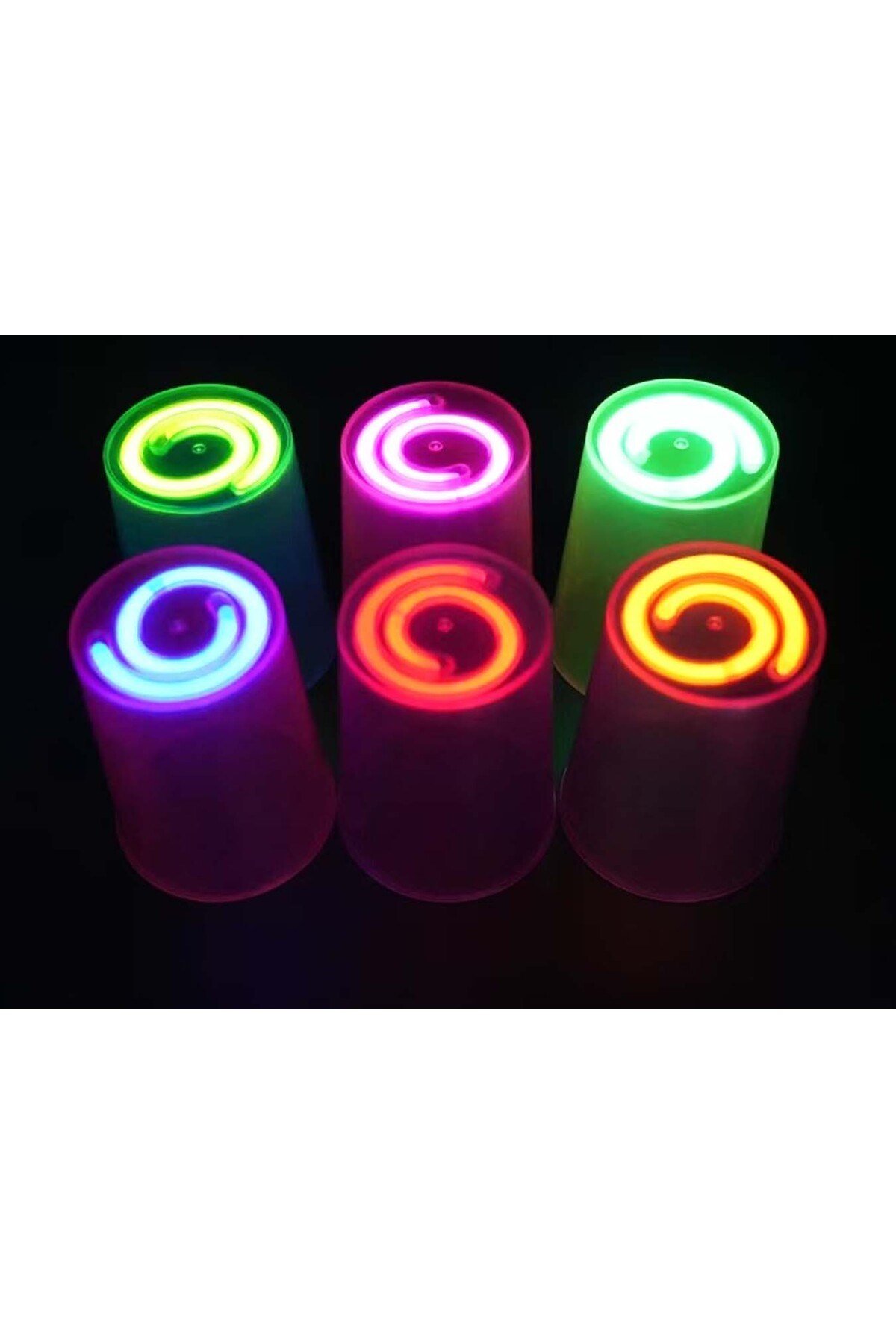 Karanlıkta Yanan Gece Işığı Mega Glow Bardaklar 8 Adet 8.5 x 10.5 cm