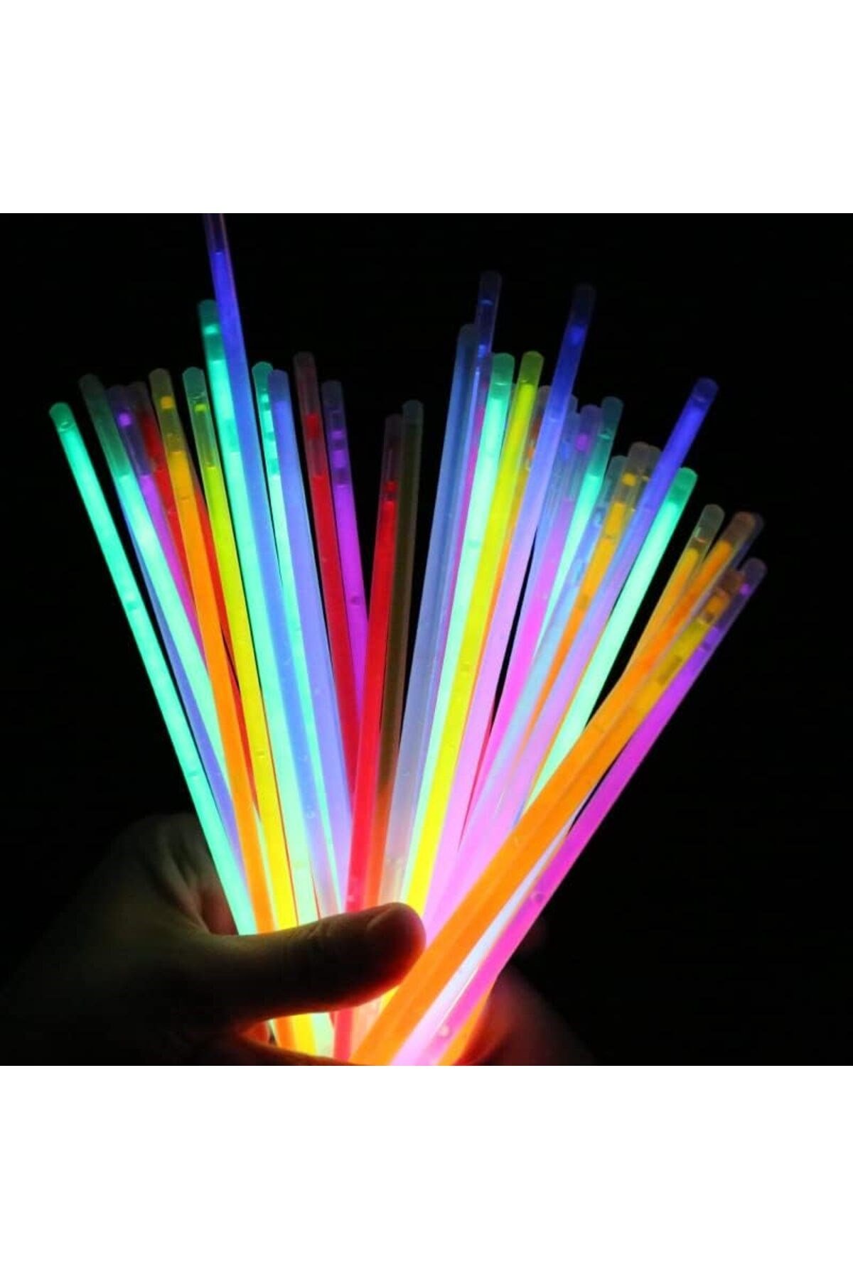 Karanlıkta Yanan Parlayan Fosforlu Glow Çubuk Bileklik 50 Adet