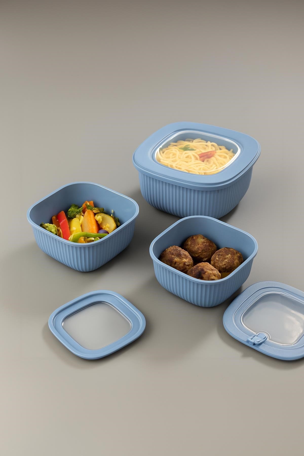 Kare 12 Parça Vakumlu Sızdırmaz Hava Almaz Saklama Kabı Seti Karışık 4x(1800/1100/600 Ml)