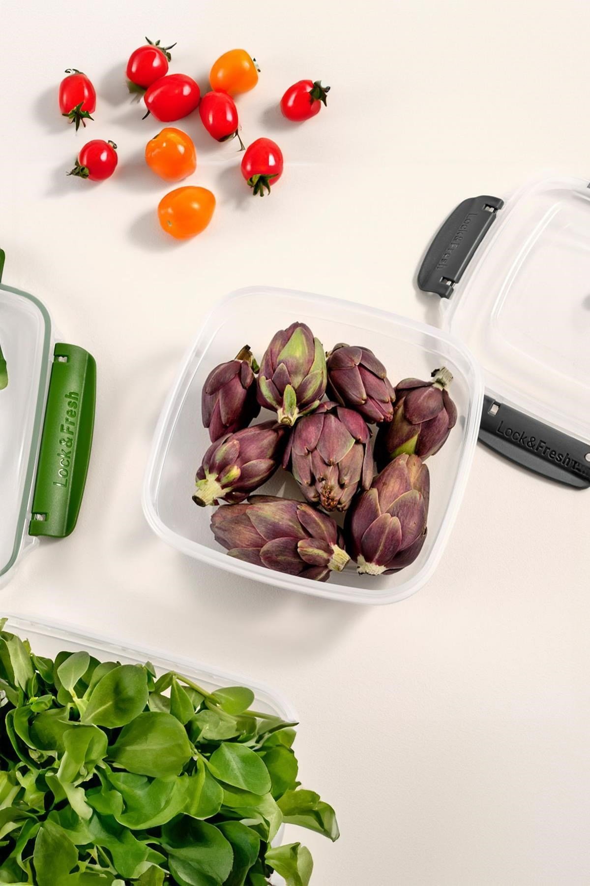 Kare 5 Parça Contalı Vakumlu Sızdırmaz Hava Almaz Saklama Kabı Seti (3750/2400/1500/900/500 Ml)