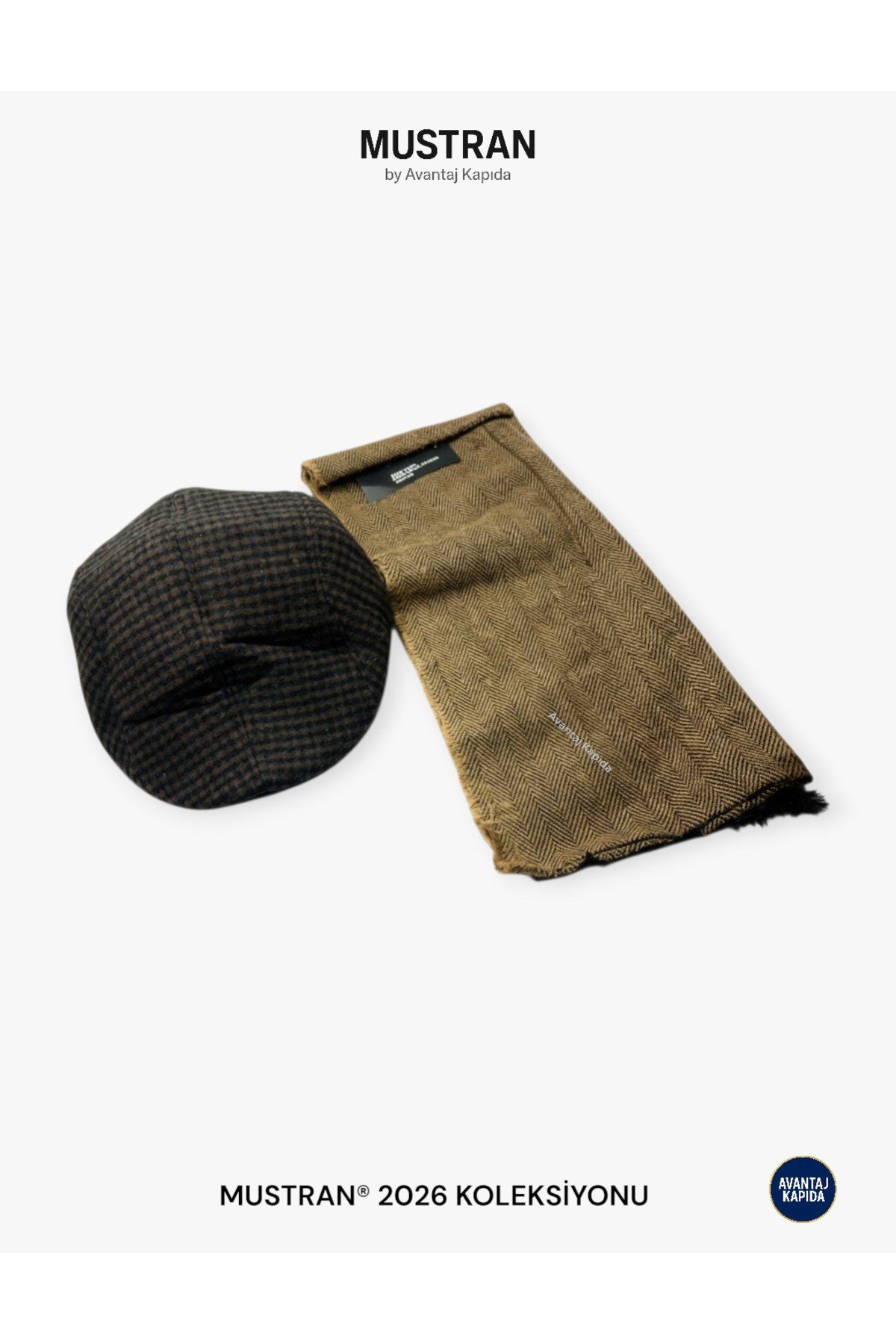 Kasket Şapka ve Triko Atkı 2’li Kışlık Set | Unisex Kulak Korumalı Sıcak Tutucu Örgü Takım