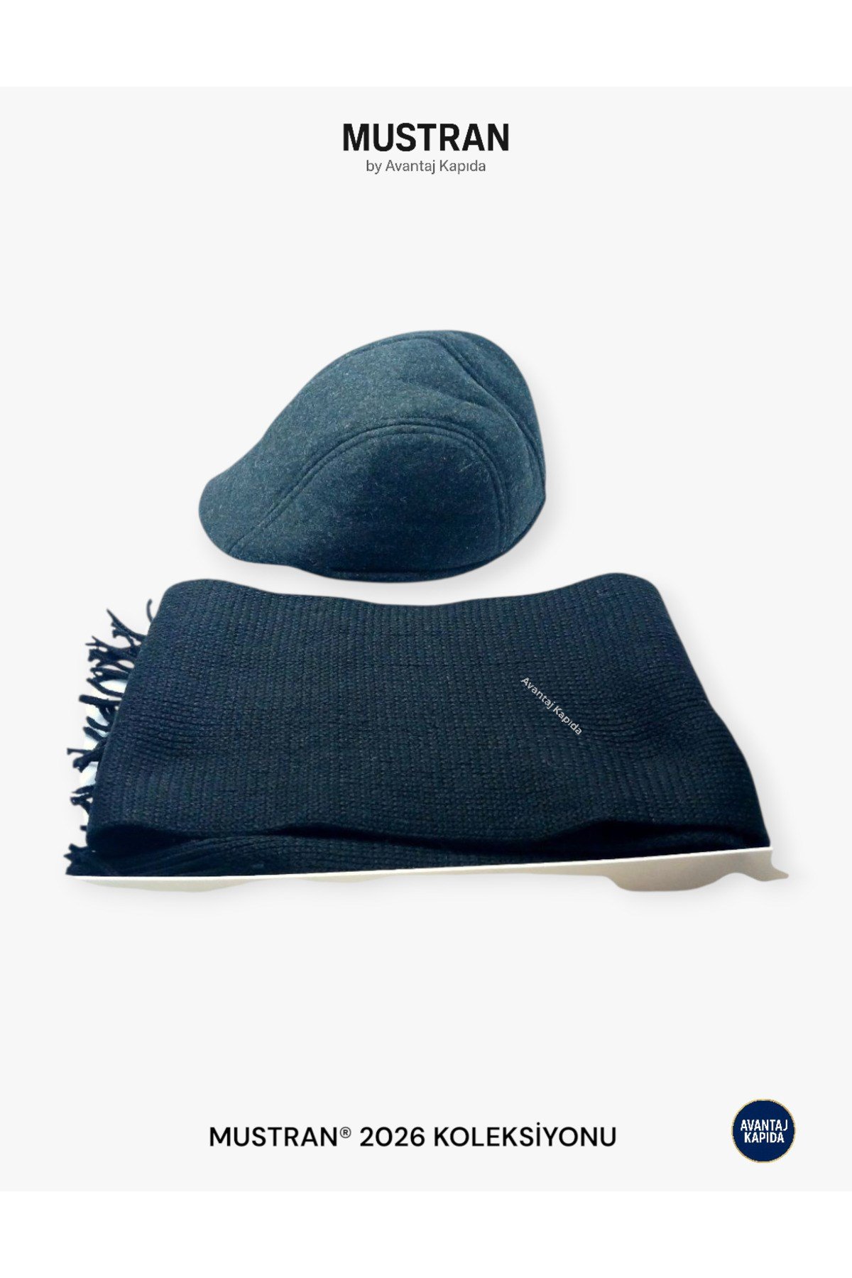 Kasket Şapka ve Triko Atkı 2’li Kışlık Set | Unisex Kulak Korumalı Sıcak Tutucu Örgü Takım