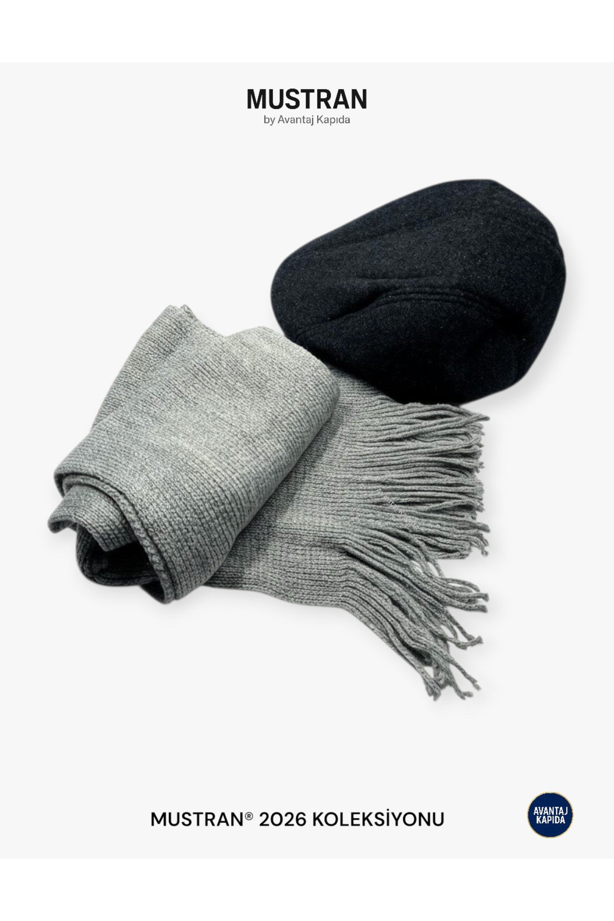 Kasket Şapka ve Triko Atkı 2’li Kışlık Set | Unisex Kulak Korumalı Sıcak Tutucu Örgü Takım