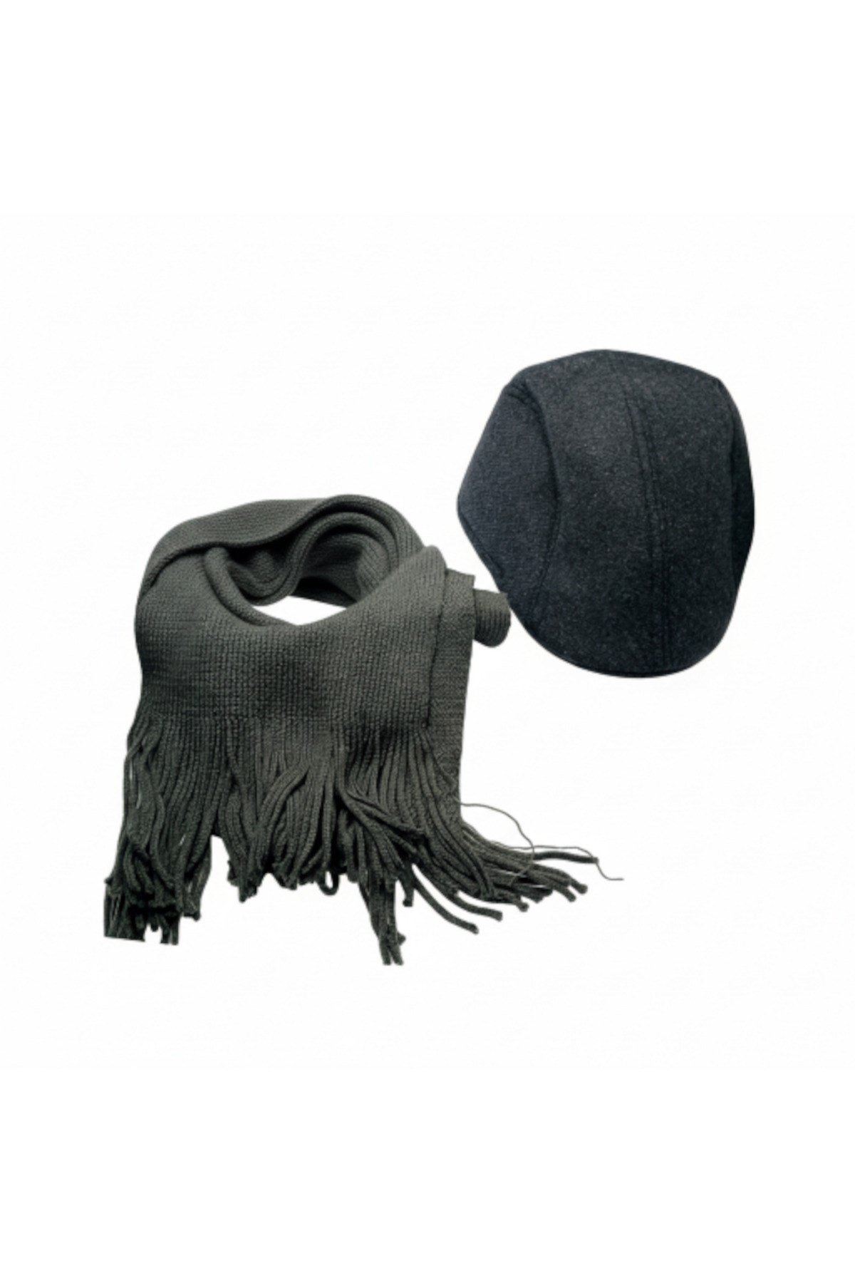 Kasket Şapka ve Triko Atkı Kışlık Set | Unisex Kulak Korumalı Sıcak Tutucu Örgü Takım
