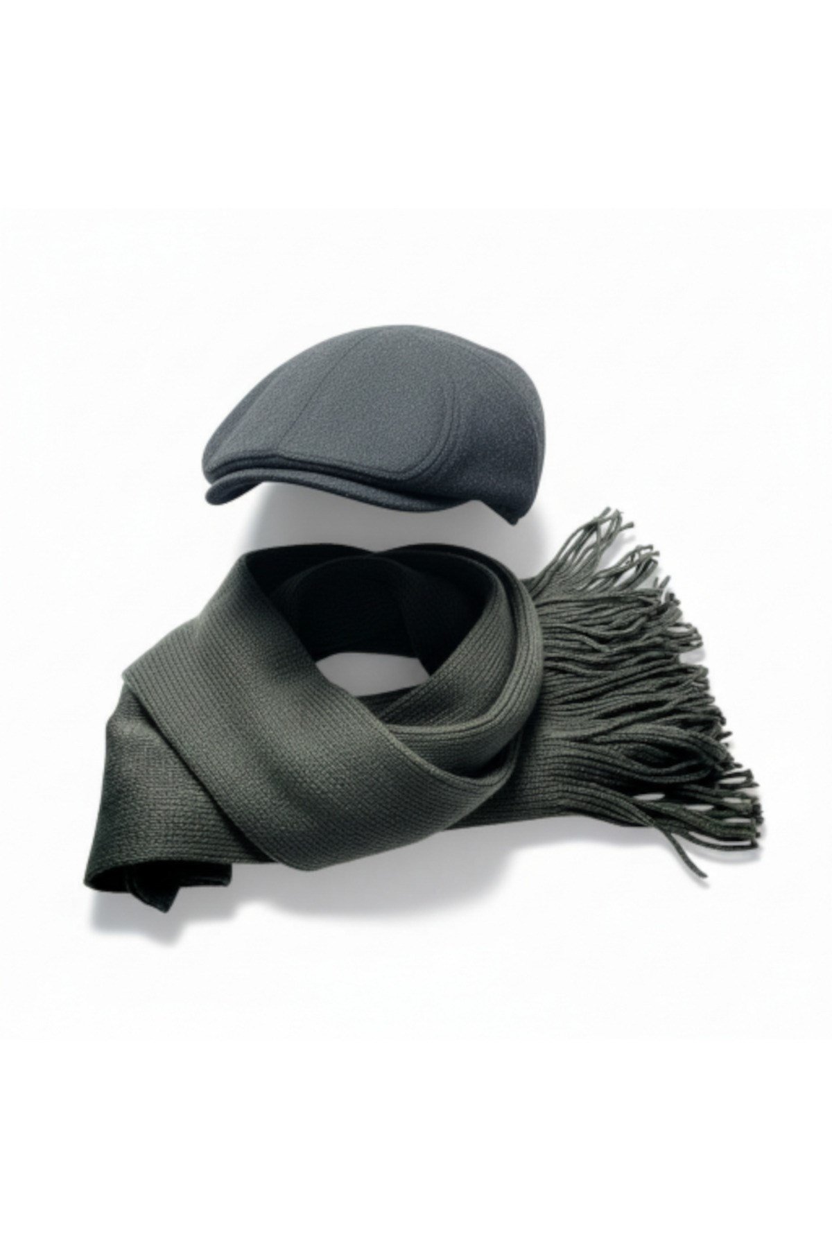 Kasket Şapka ve Triko Atkı Kışlık Set | Unisex Kulak Korumalı Sıcak Tutucu Örgü Takım