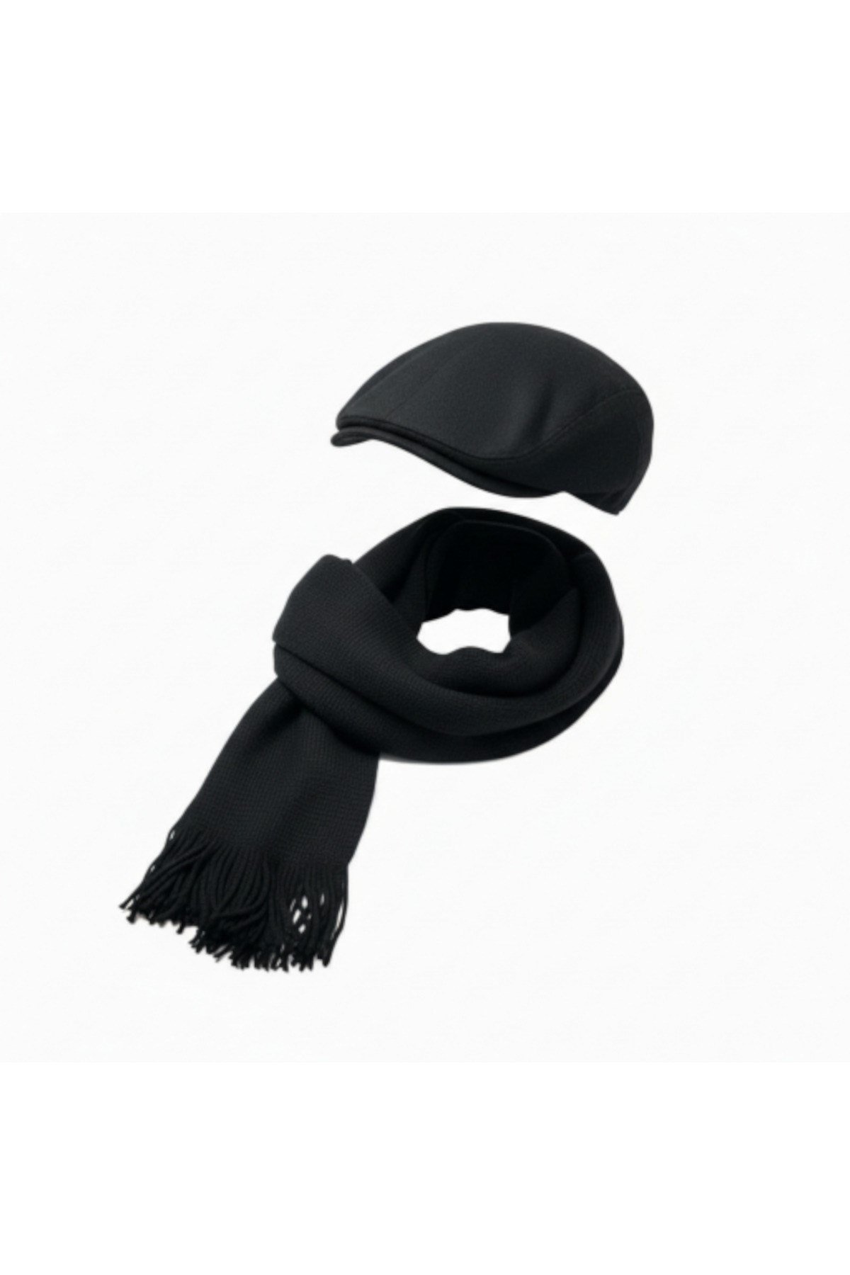 Kasket Şapka ve Triko Atkı Kışlık Set | Unisex Kulak Korumalı Sıcak Tutucu Örgü Takım