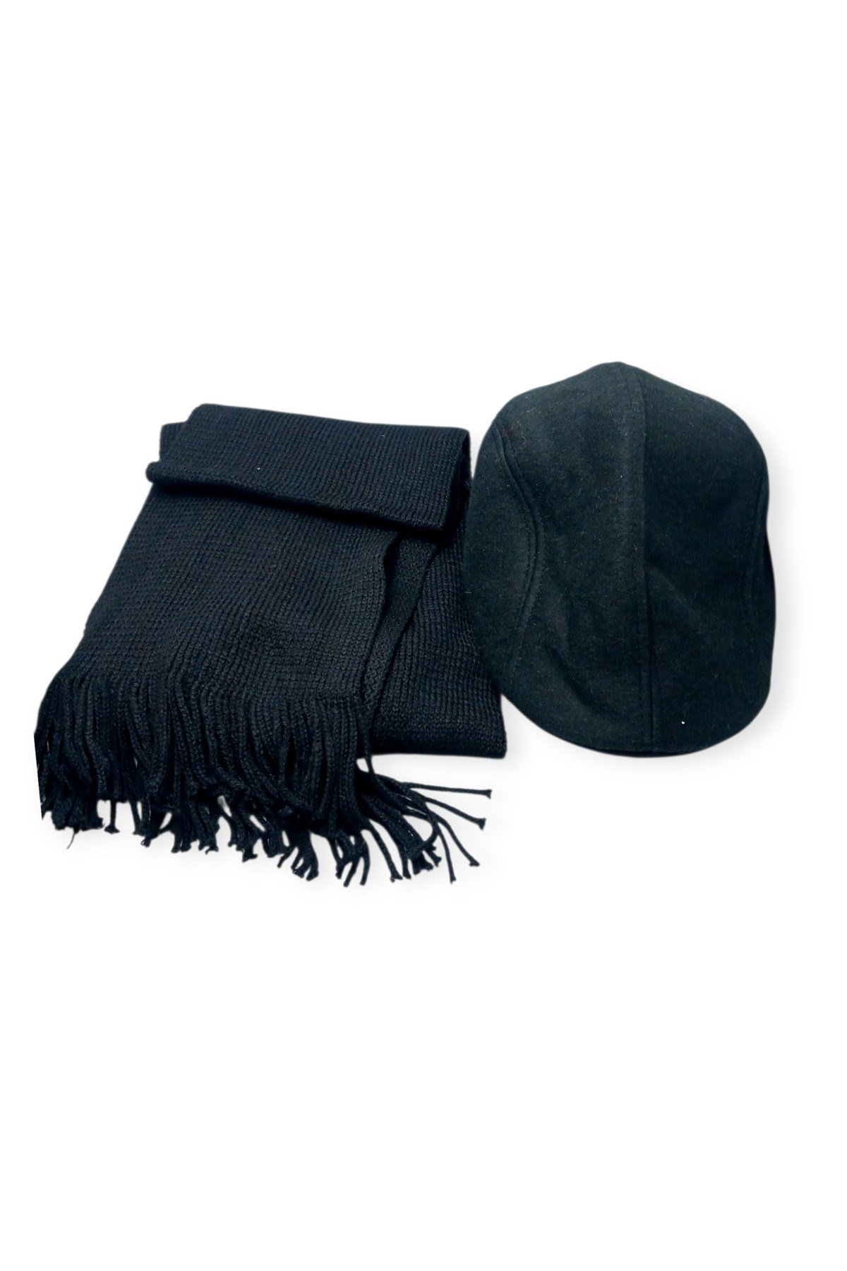 Kasket Şapka ve Triko Atkı Kışlık Set | Unisex Kulak Korumalı Sıcak Tutucu Örgü Takım