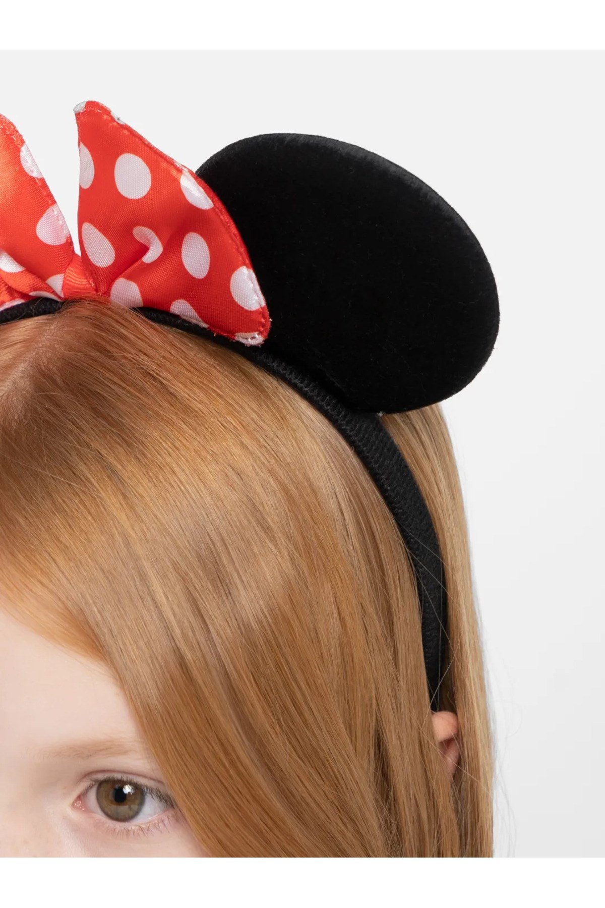 Kırmızı Fiyonklu Minnie Mouse Taç Fare Tacı Kafa Bandı