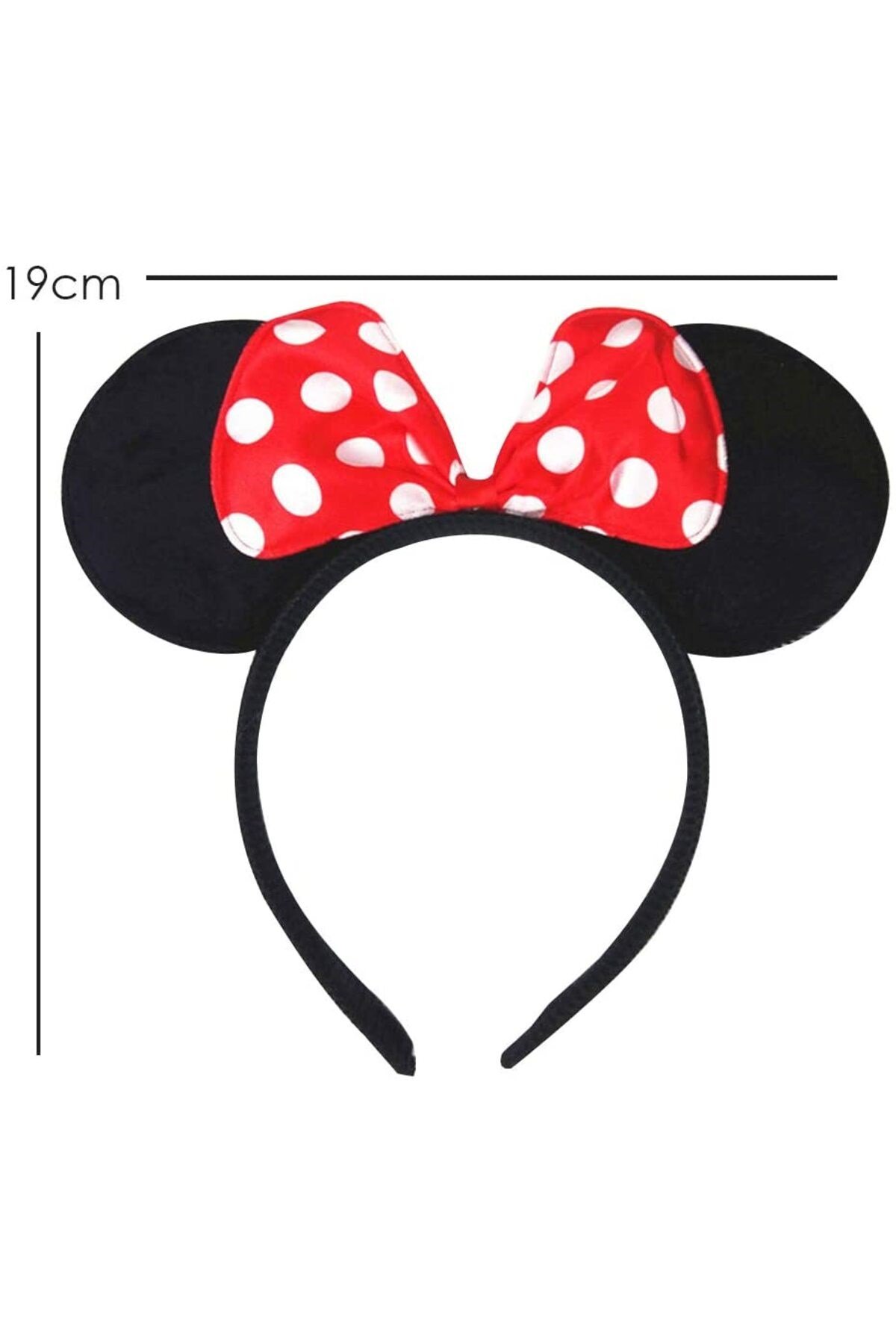 Kırmızı Fiyonklu Minnie Mouse Taç Fare Tacı Kafa Bandı