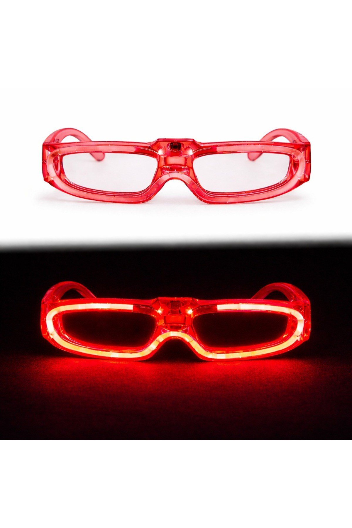 Kırmızı LED Işıklı Parti Gözlüğü 3 Modlu – Glow & Gece Eğlence Gözlüğü
