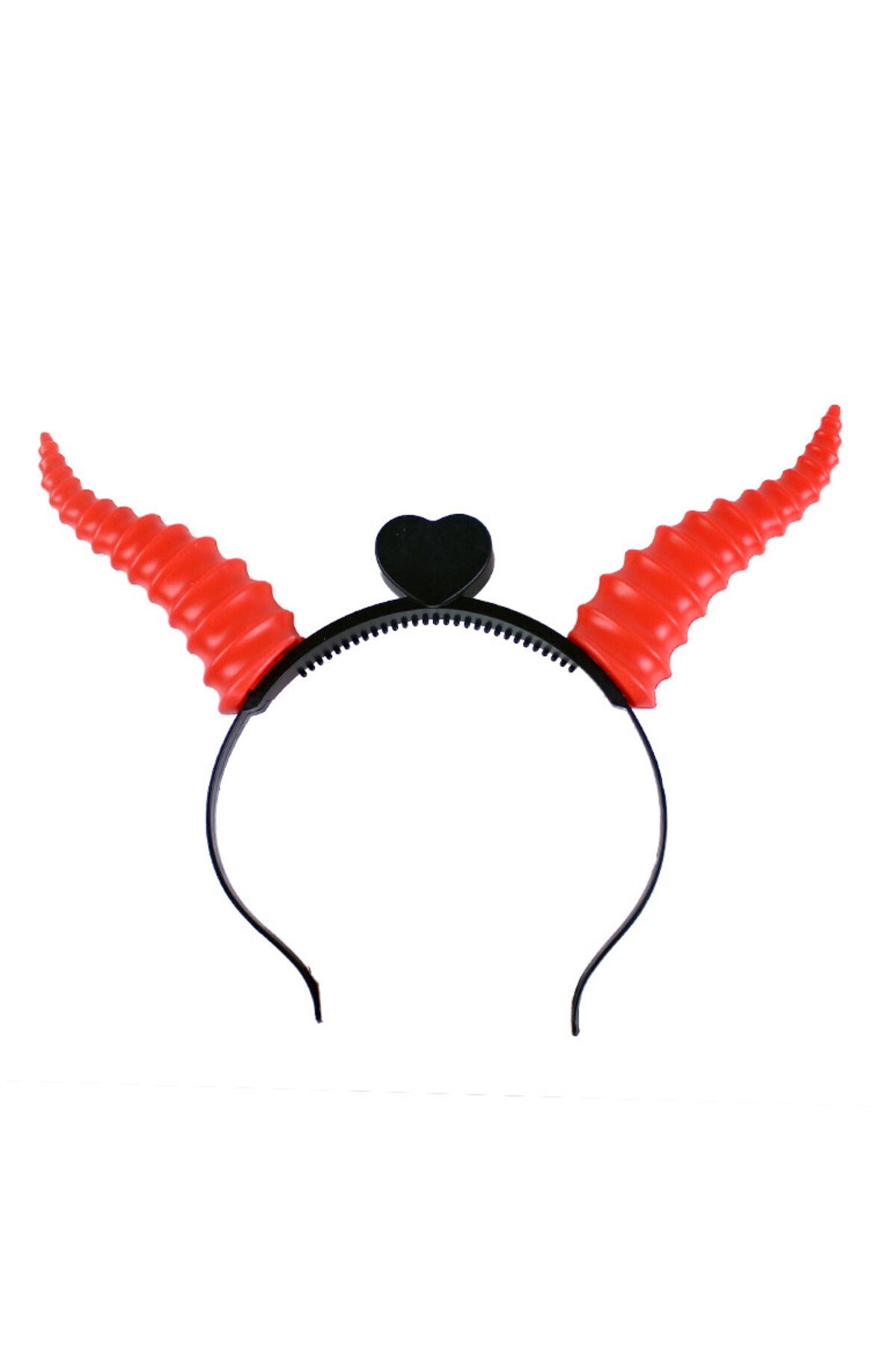 Kırmızı Renk Led Işıklı Kıvrımlı Boynuz Taç 27x18 cm