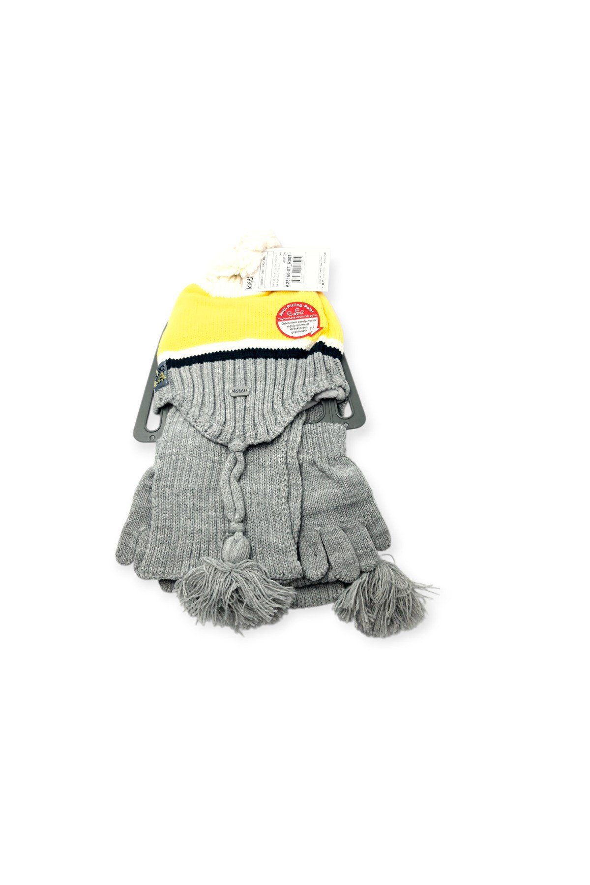 Kitti 1-4 Yaş Sevimli Figürlü Çocuk Bere Atkı Eldiven 3'lü Set | Polar İçli Triko Örgü