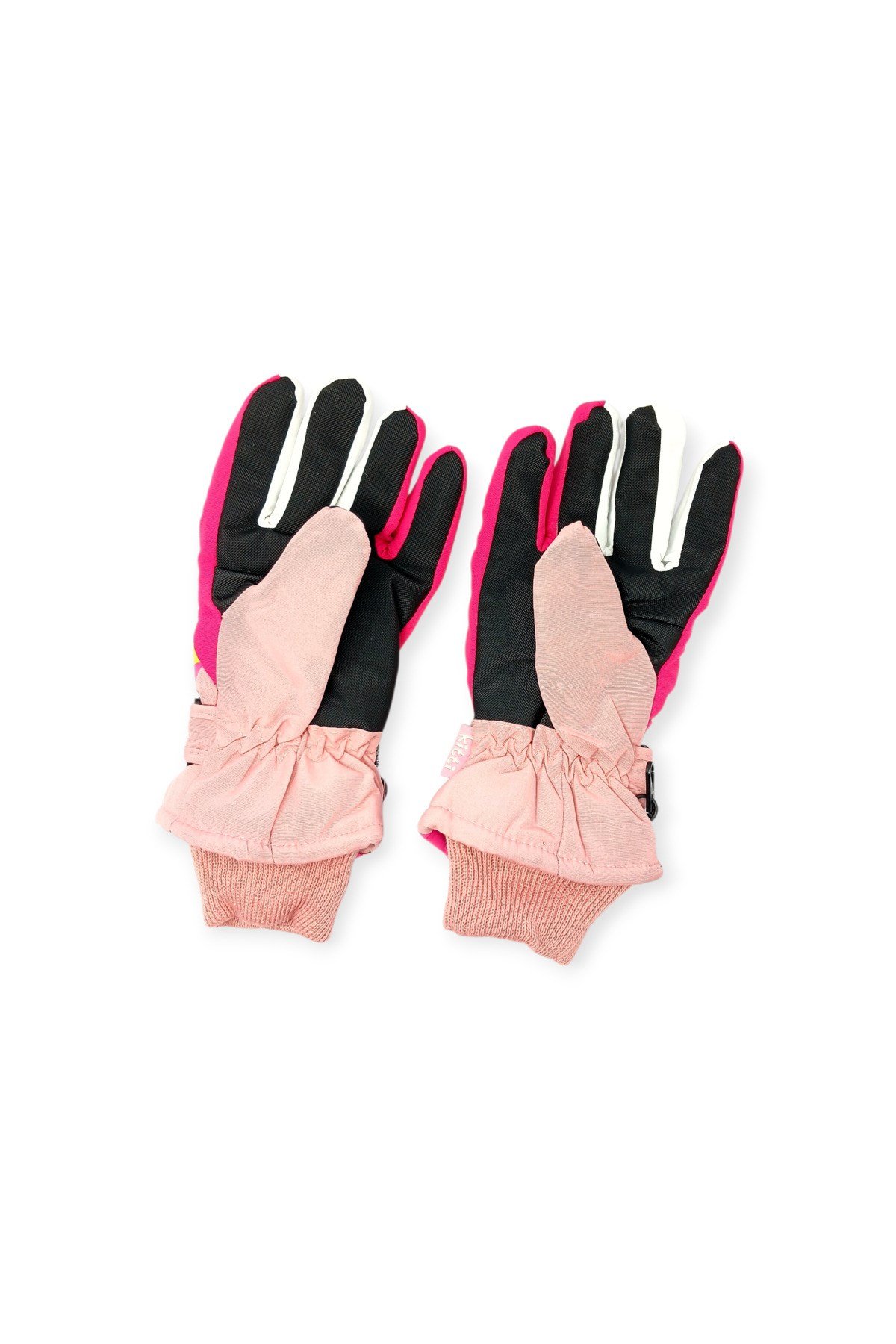 Kitti 7-10 Yaş Reflektörlü Unisex Çocuk Kayak Eldiveni Su Geçirmez Polarlı Junior Kar Eldiveni