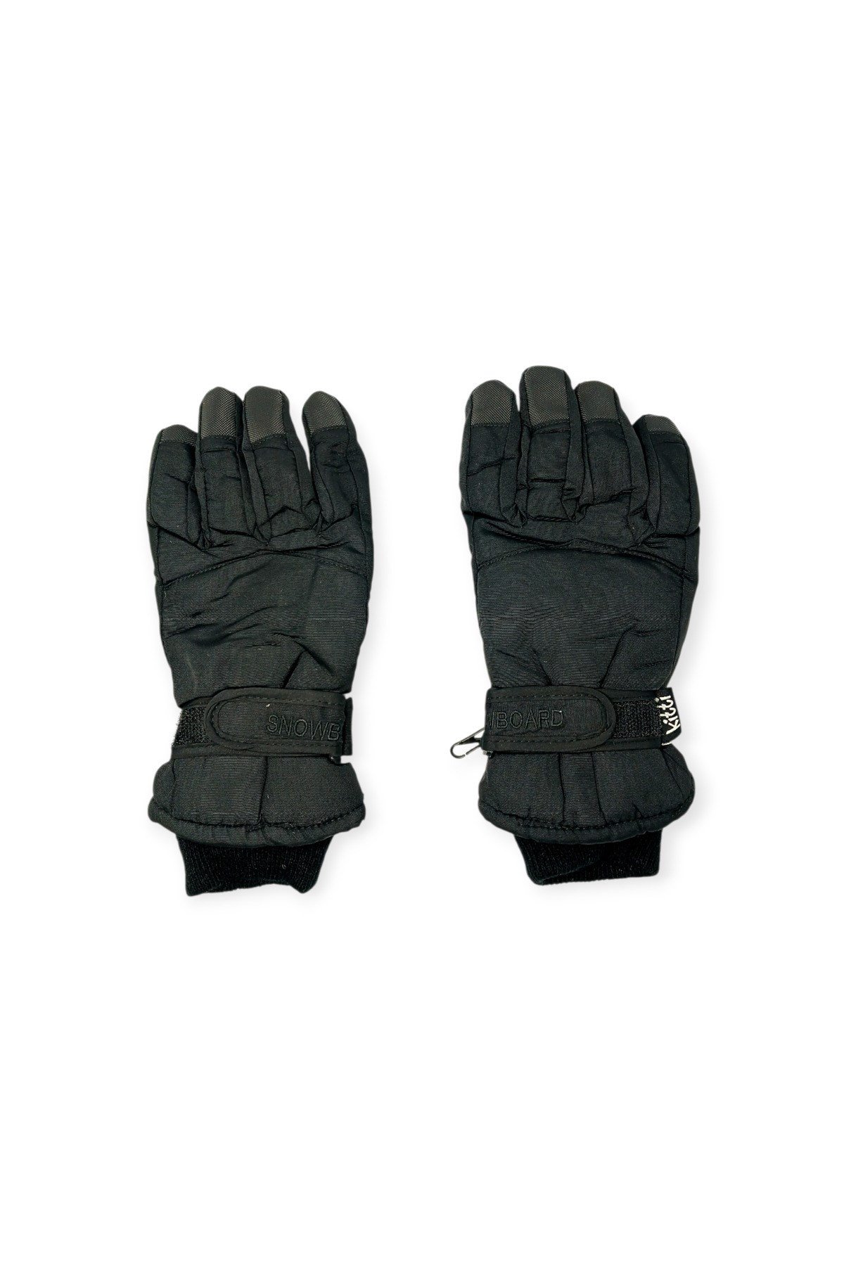 Kitti 7-12 Yaş Reflektörlü Unisex Çocuk Kayak Eldiveni Su Geçirmez Polarlı Junior Kar Eldiveni