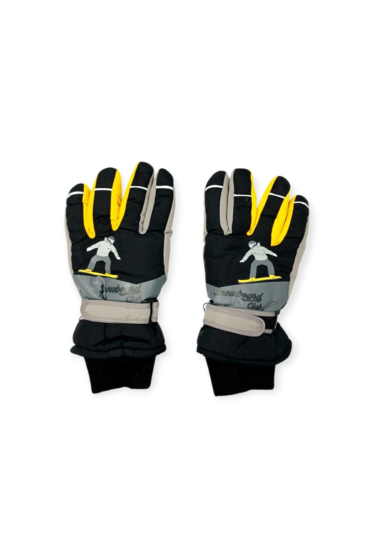 Kitti 7-12 Yaş Reflektörlü Unisex Çocuk Kayak Eldiveni Su Geçirmez Polarlı Junior Kar Eldiveni
