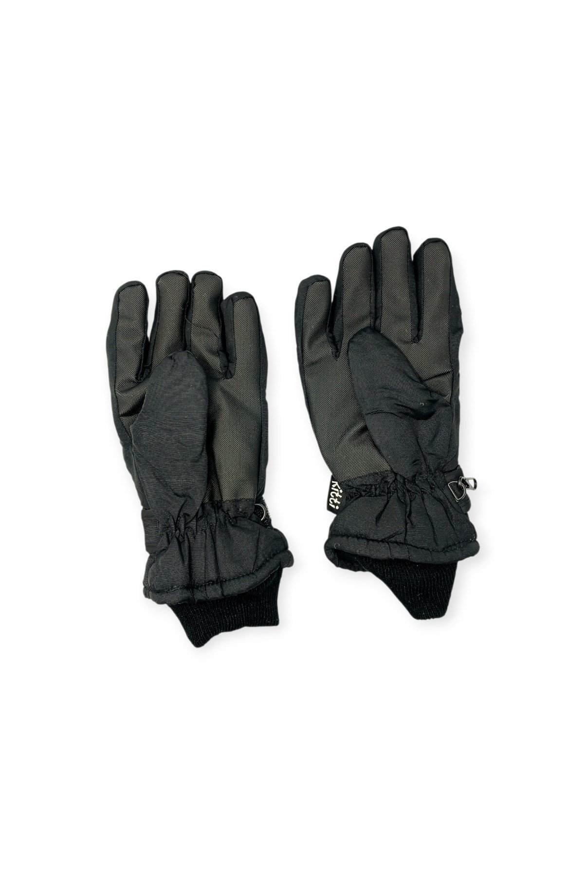 Kitti 7-12 Yaş Reflektörlü Unisex Çocuk Kayak Eldiveni Su Geçirmez Polarlı Junior Kar Eldiveni