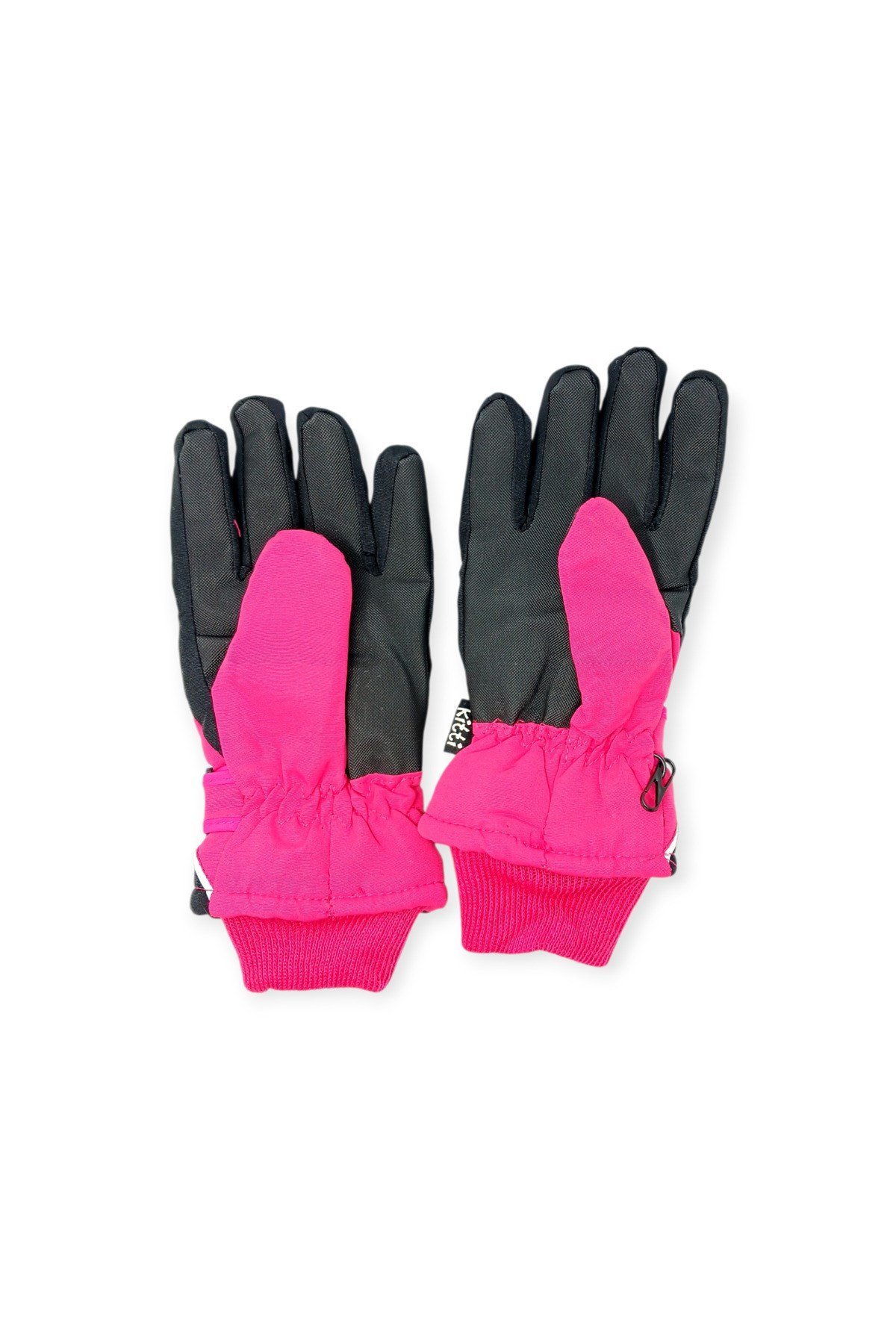 Kitti 7-12 Yaş Reflektörlü Unisex Çocuk Kayak Eldiveni Su Geçirmez Polarlı Junior Kar Eldiveni