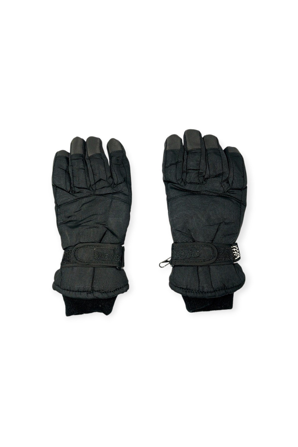 Kitti 7-12 Yaş Reflektörlü Unisex Çocuk Kayak Eldiveni Su Geçirmez Polarlı Junior Kar Eldiveni