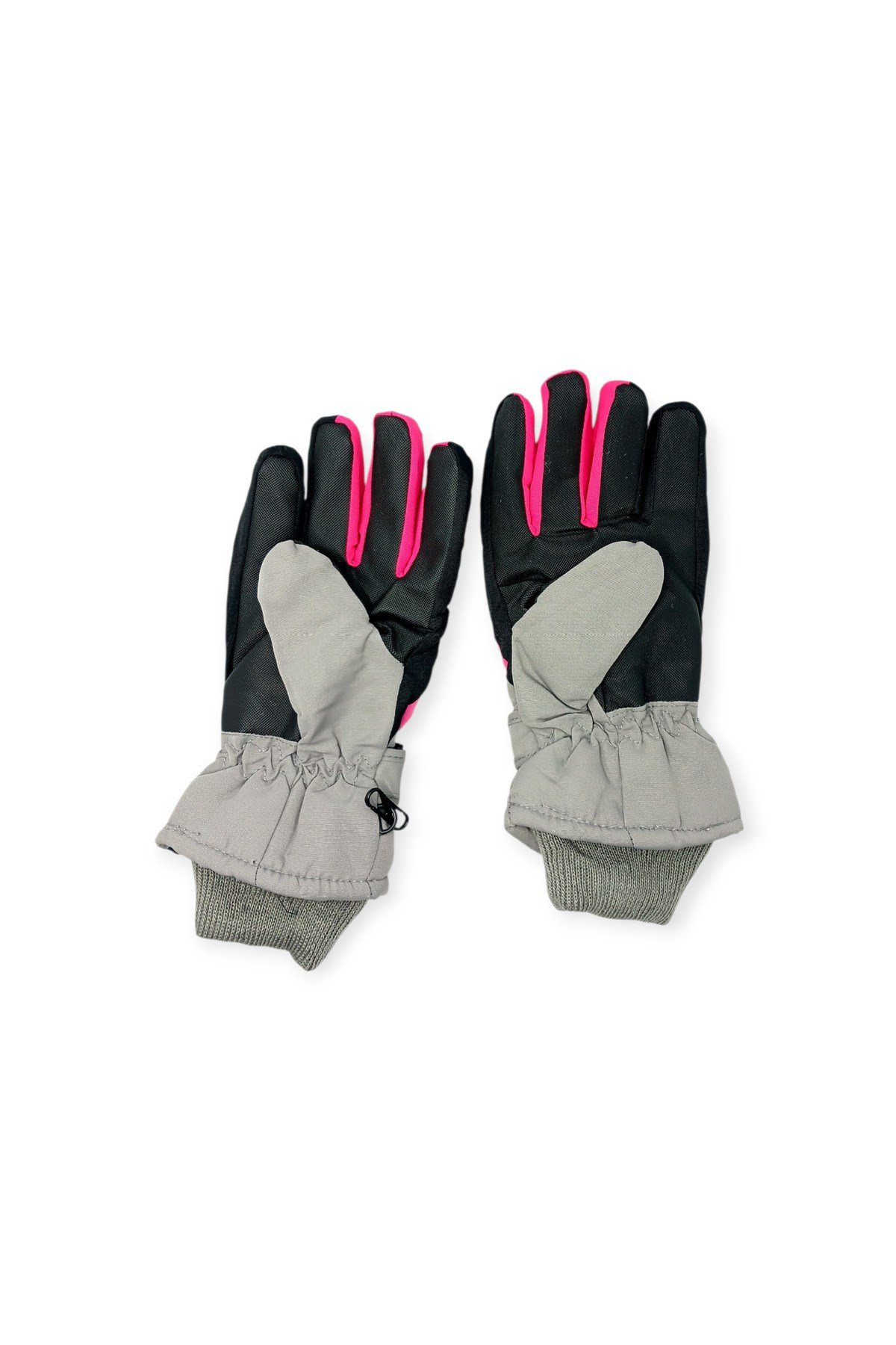 Kitti 7-12 Yaş Reflektörlü Unisex Çocuk Kayak Eldiveni Su Geçirmez Polarlı Junior Kar Eldiveni