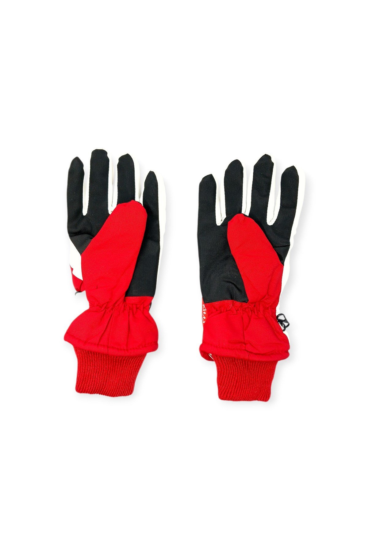 Kitti 7-12 Yaş Reflektörlü Unisex Çocuk Kayak Eldiveni Su Geçirmez Polarlı Junior Kar Eldiveni