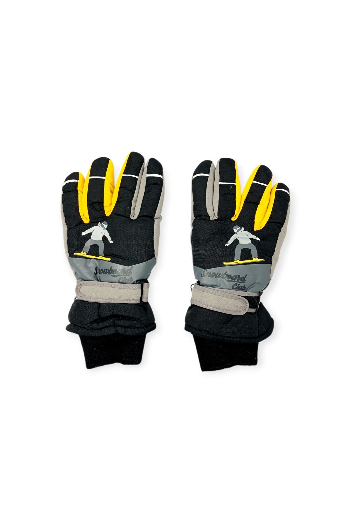 Kitti 7-12 Yaş Reflektörlü Unisex Çocuk Kayak Eldiveni Su Geçirmez Polarlı Junior Kar Eldiveni