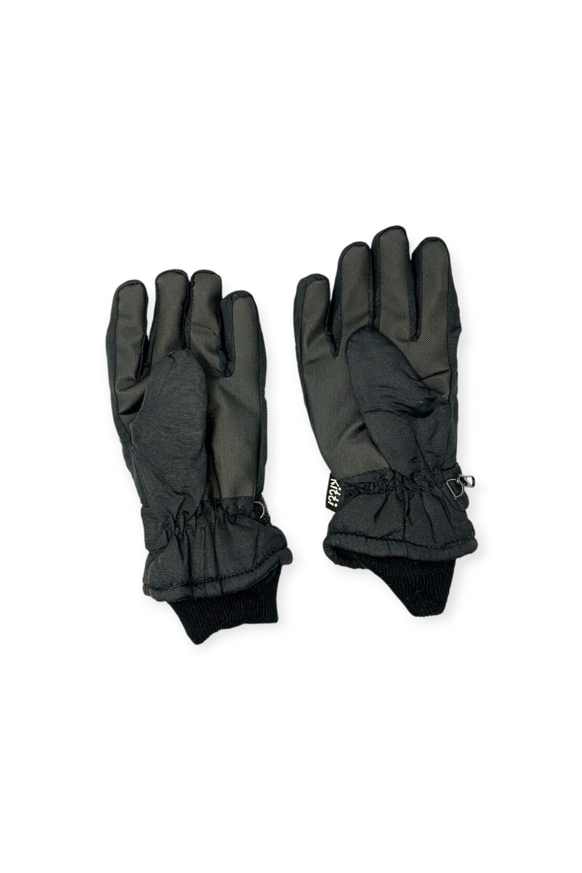 Kitti 7-12 Yaş Reflektörlü Unisex Çocuk Kayak Eldiveni Su Geçirmez Polarlı Junior Kar Eldiveni