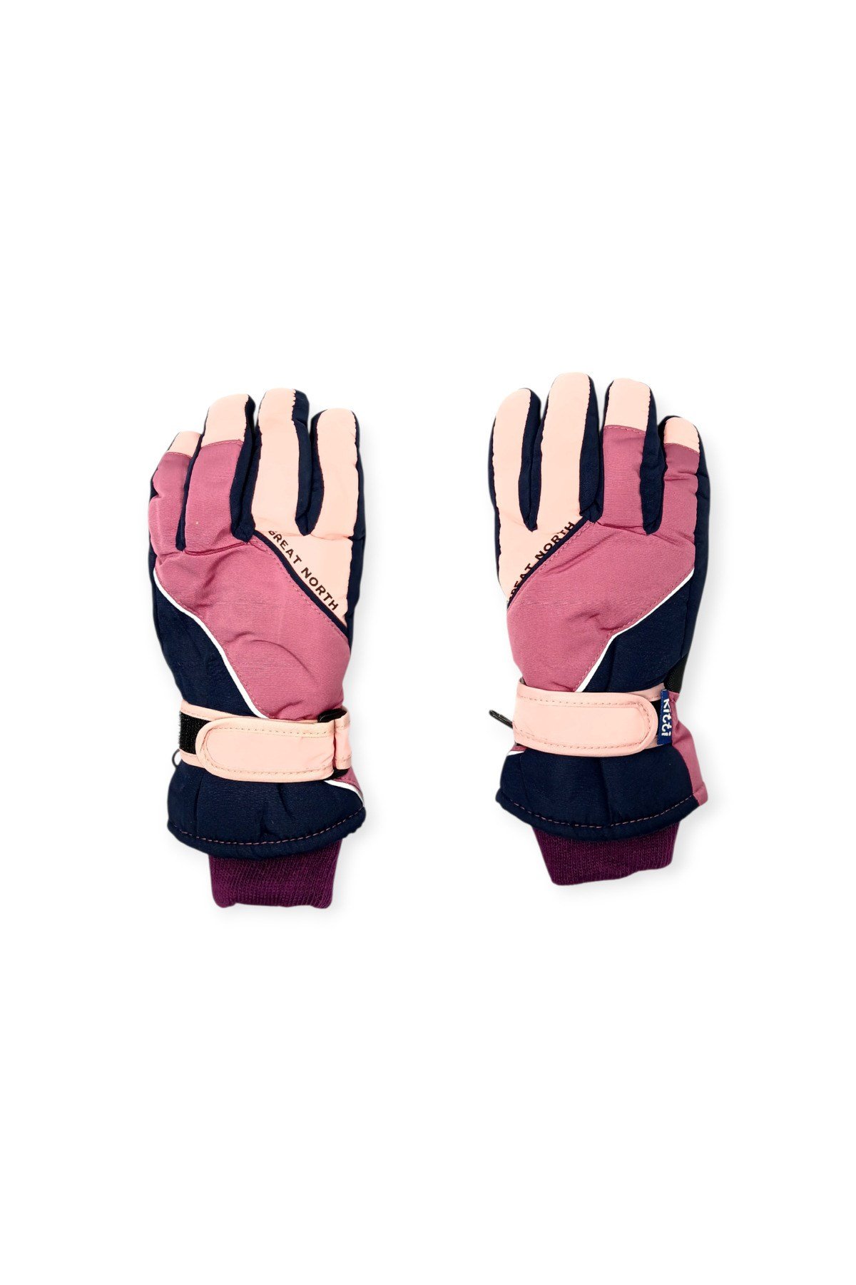 Kitti 7-12 Yaş Reflektörlü Unisex Çocuk Kayak Eldiveni Su Geçirmez Polarlı Junior Kar Eldiveni