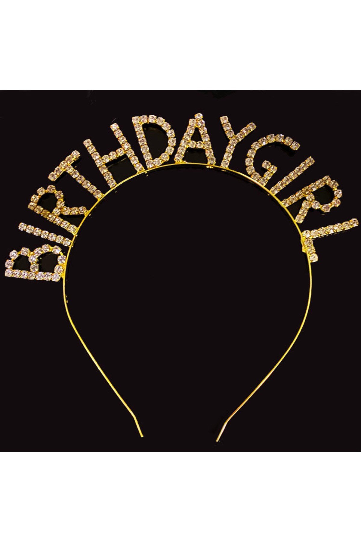 Kristal Taşlı Altın Renk Birthday Girl Tacı 16x17 cm