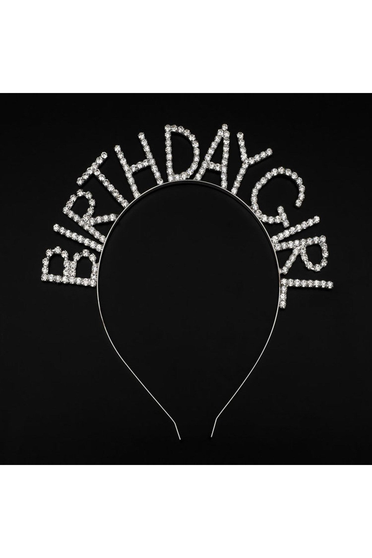 Kristal Taşlı Gümüş Renk Birthday Girl Tacı